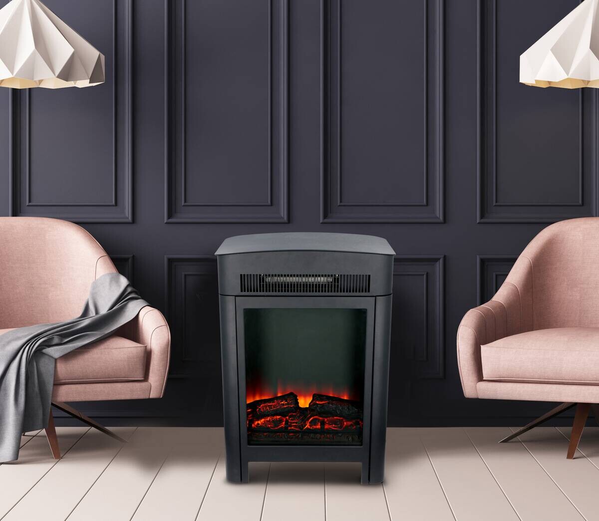 alpina Elektrokamin schwarz Metall B/H/T: ca. 59x41x26 cm ca. 1800 W