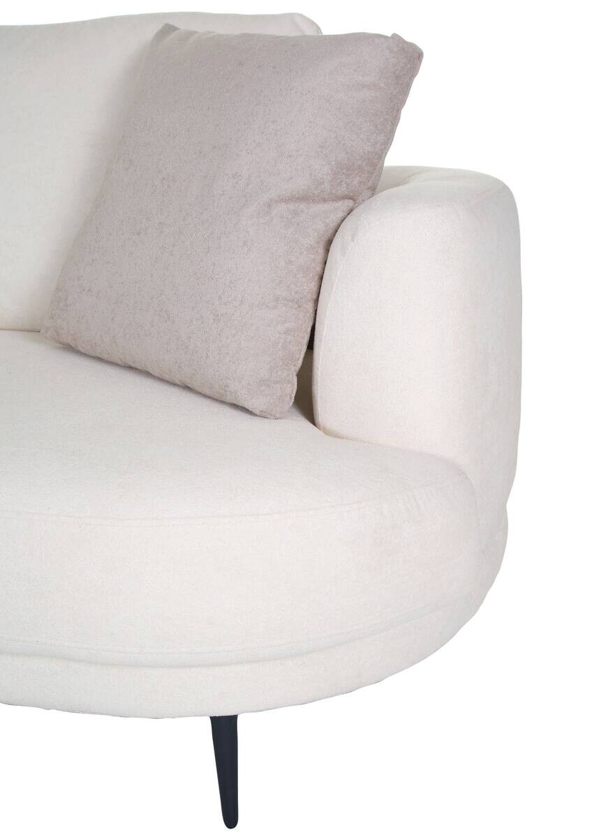 Ecksofa weiß Flachgewebe B/H/T: ca. 264x92x137 cm