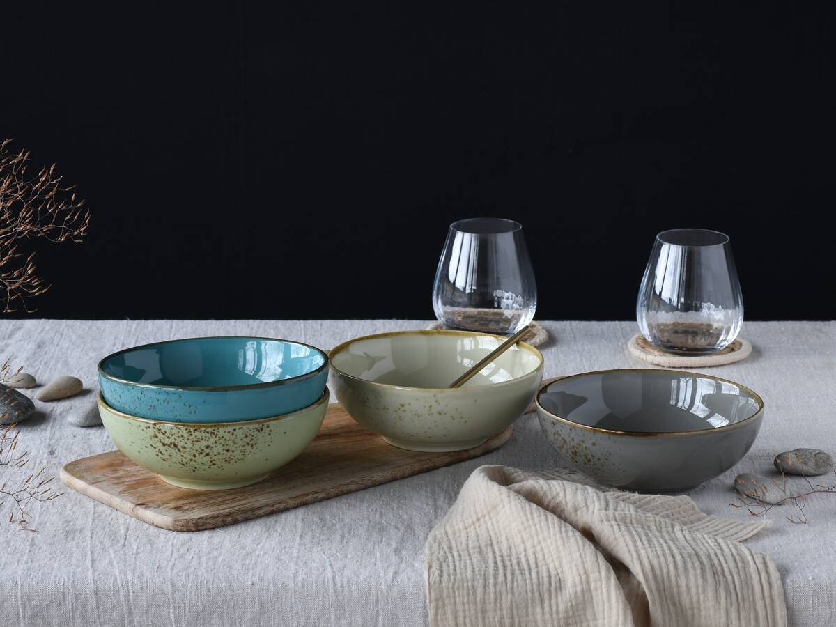 CreaTable Schüsselset Nature Collection multicolor Keramik 4 tlg.