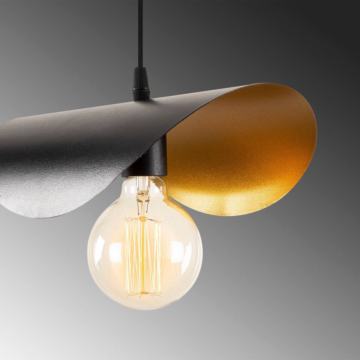 Opviq Pendelleuchte Sivani schwarz gold B/H/T/L: ca. 30x106x17x30 cm E27 1 Brennstellen