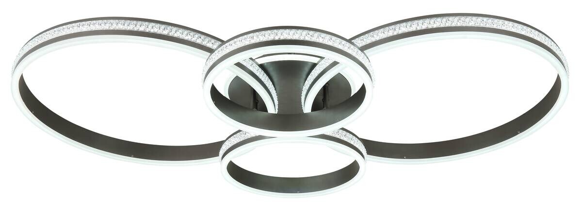 GLOBO Deckenleuchte Grouni titanfarbig klar Aluminium Metall B/H: ca. 106x13,7 cm 1 Brennstellen