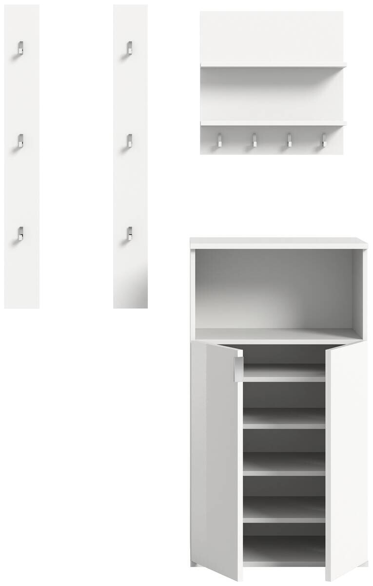 Garderobe PROJEKT X weiß weiß Hochglanz B/H/T: ca. 111x191x37 cm