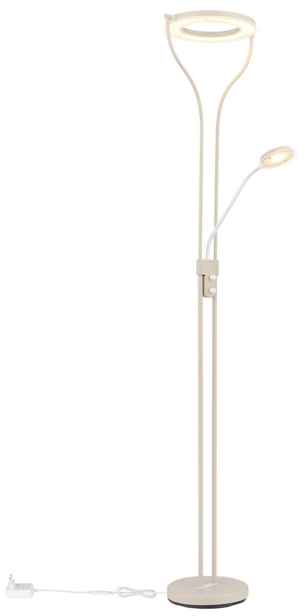 GLOBO Deckenfluter weiß sand Satiniert Glas Metall B/H/L: ca. 31x194x35 cm null 1 Brennstellen