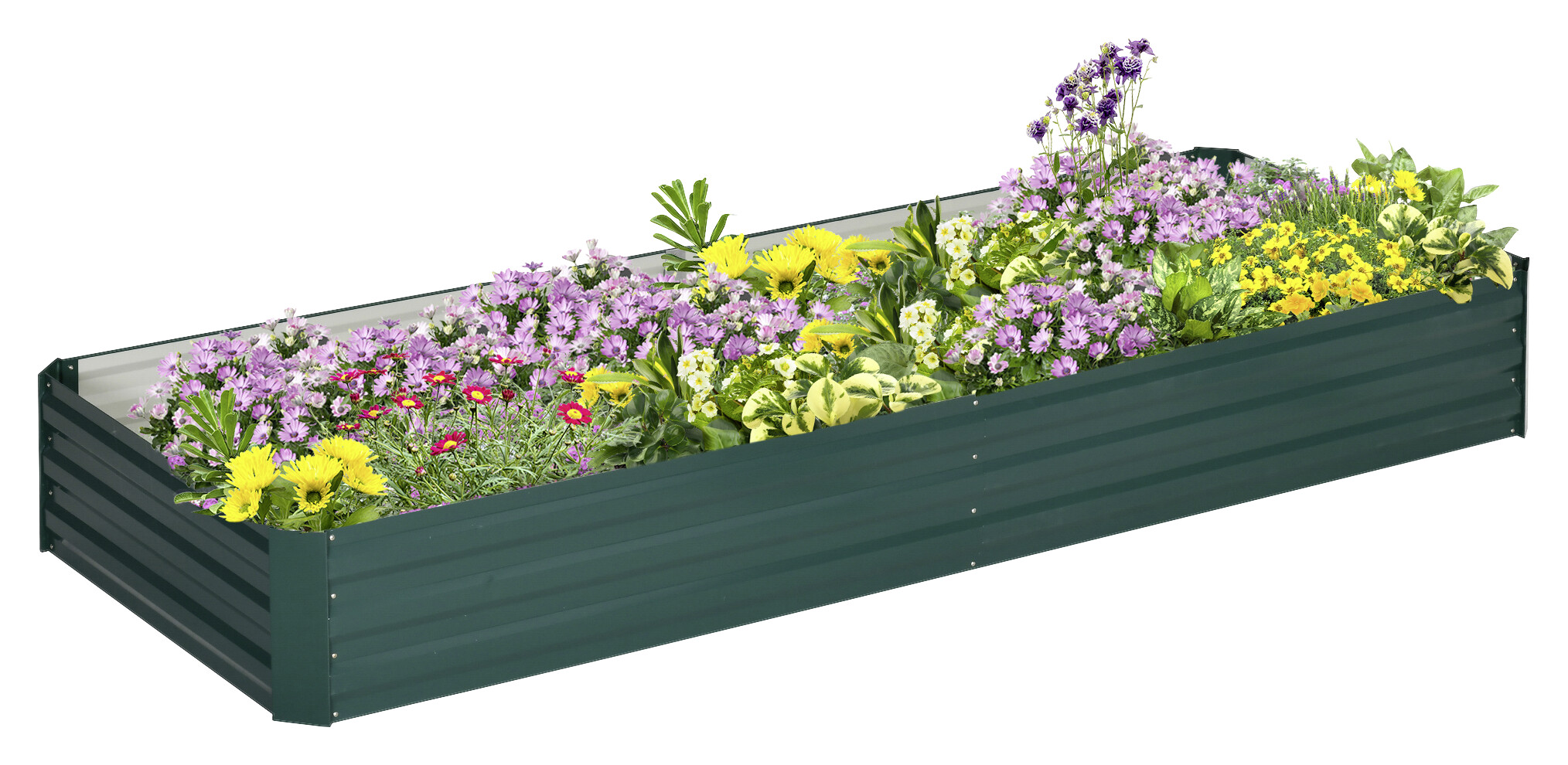 Outsunny Hochbeet grün Stahl B/H/L: ca. 90,5x30x241 cm