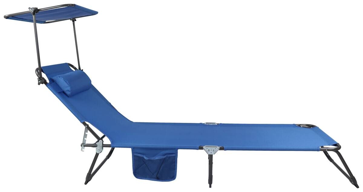 VCM Sonnenliege Bindox blau Stahl B/H/L: ca. 55x24x185 cm