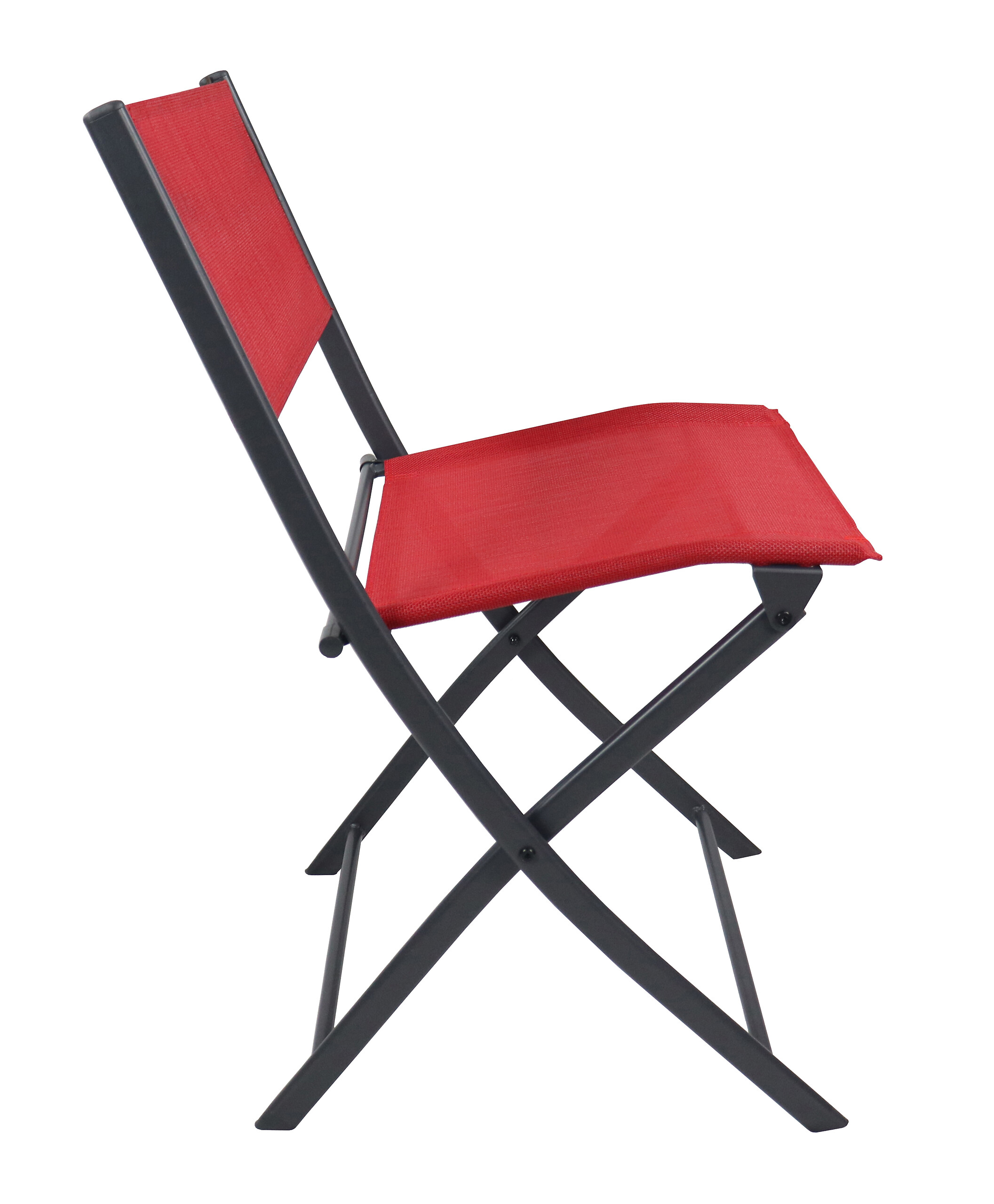 VCM Gartenstuhl 4er Set Sumila rot Metall B/H/L: ca. 45x79x46 cm