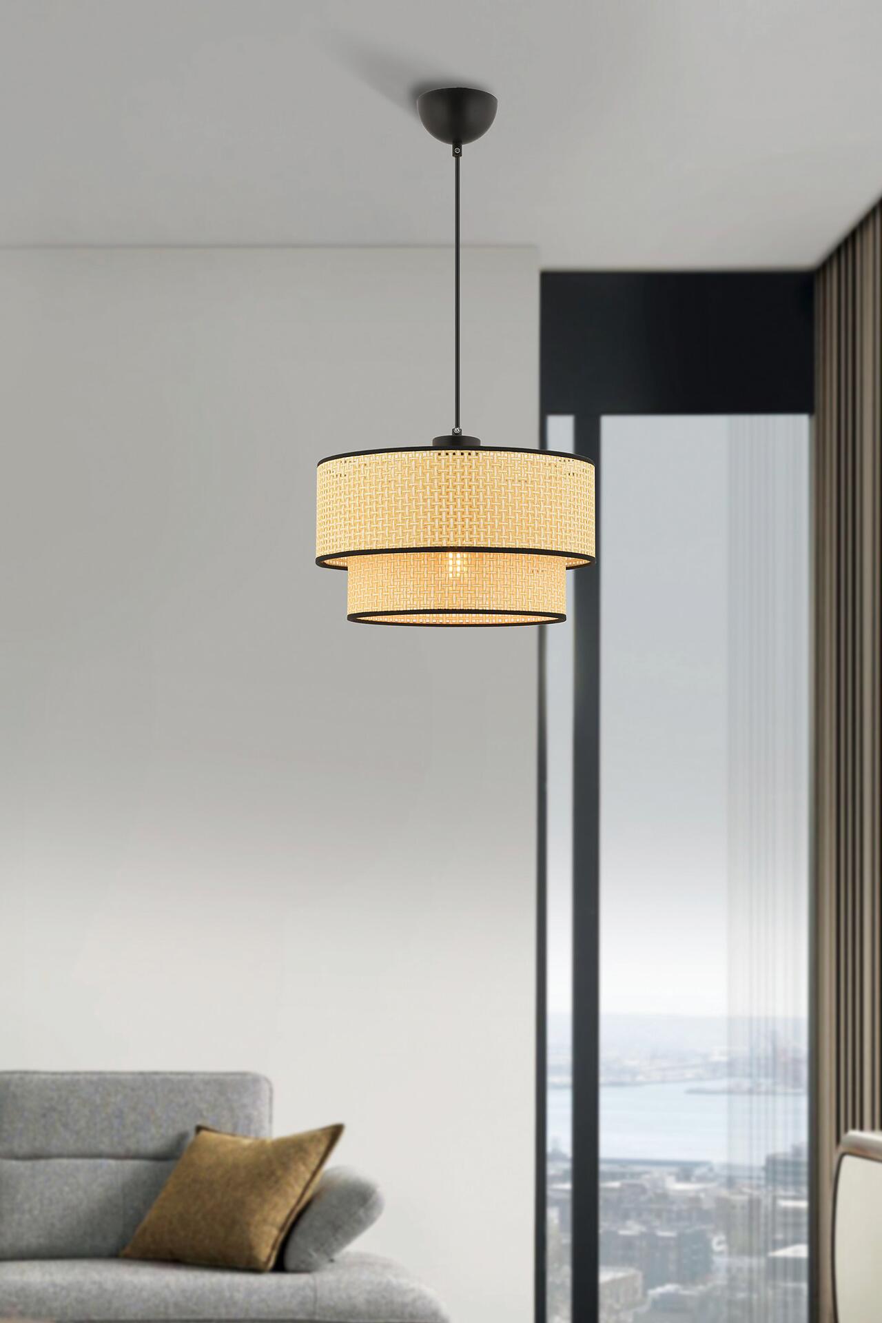 Opviq Pendelleuchte Echo Hazeran kamel Baumwolle B/H/T/L/D: ca. 30x65x30x30x30 cm E27 1 Brennstellen