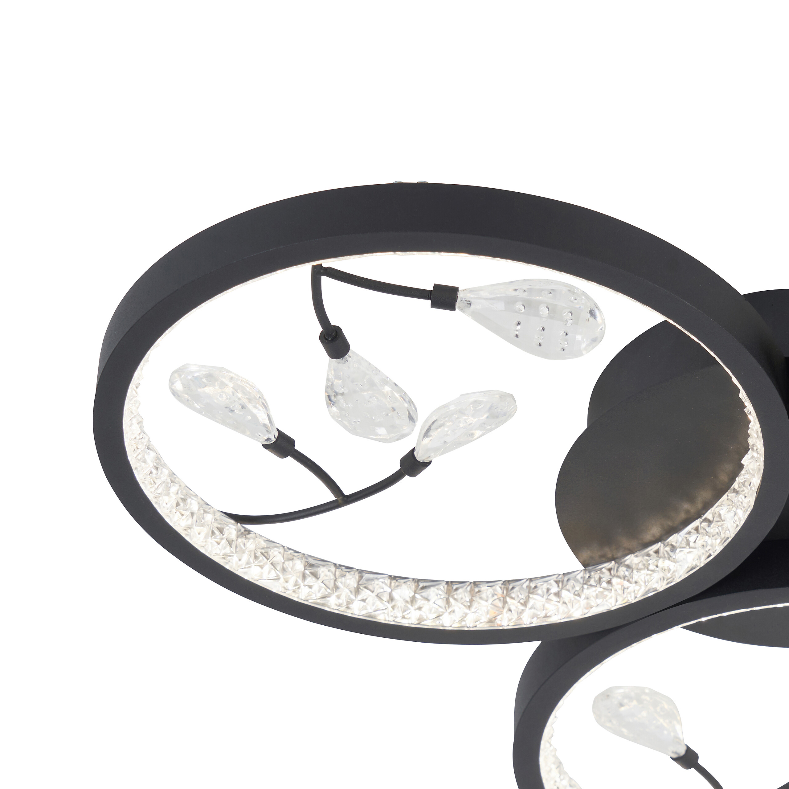 POCOline LED-Deckenleuchte Rayen schwarz sand Metall Kunststoff B/H/L: ca. 47x5x50 cm