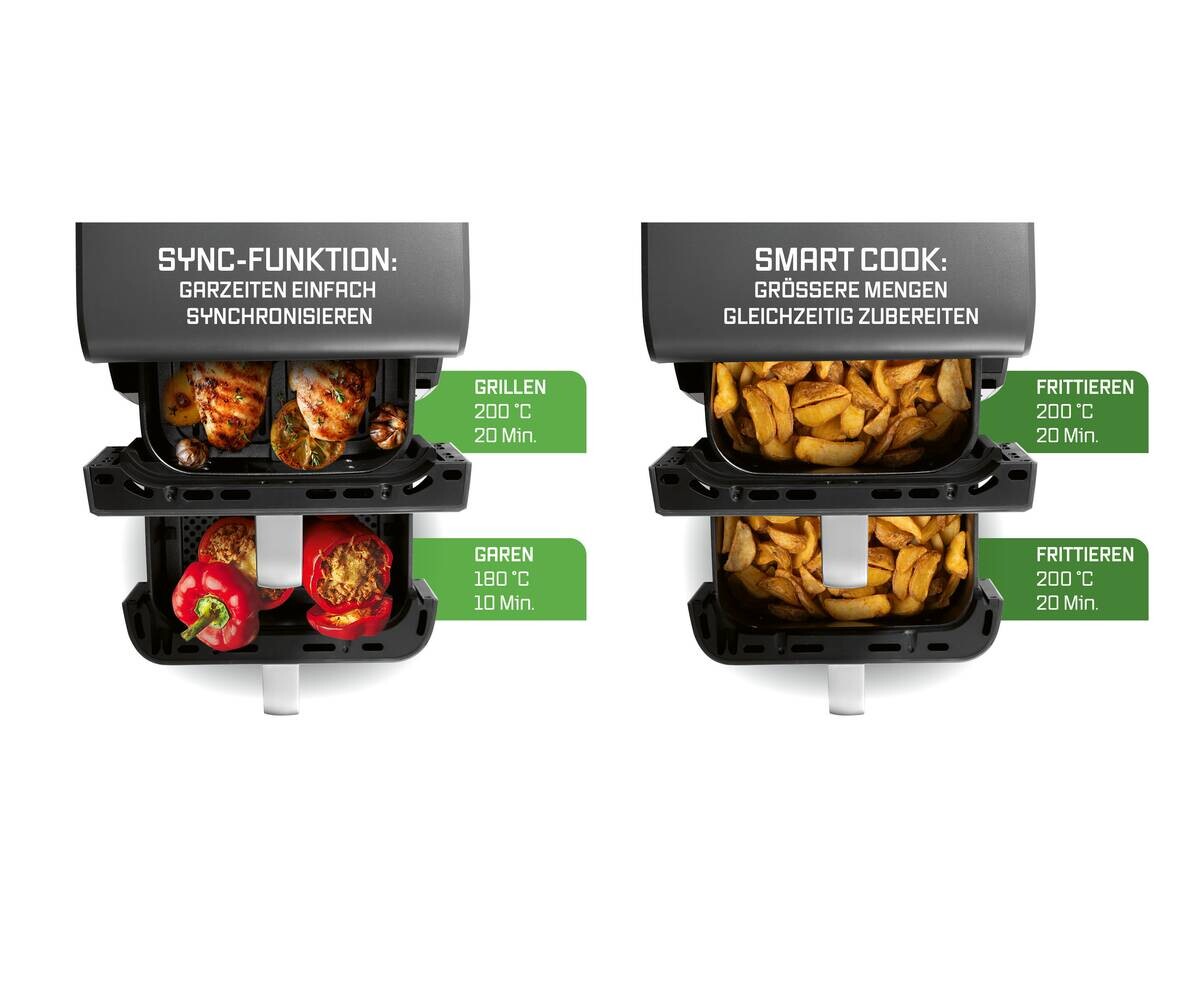 GOURMETmaxx Heißluftfritteuse 16404 schwarz Metall B/H/L: ca. 28,4x40x43 cm ca. 3,5 l