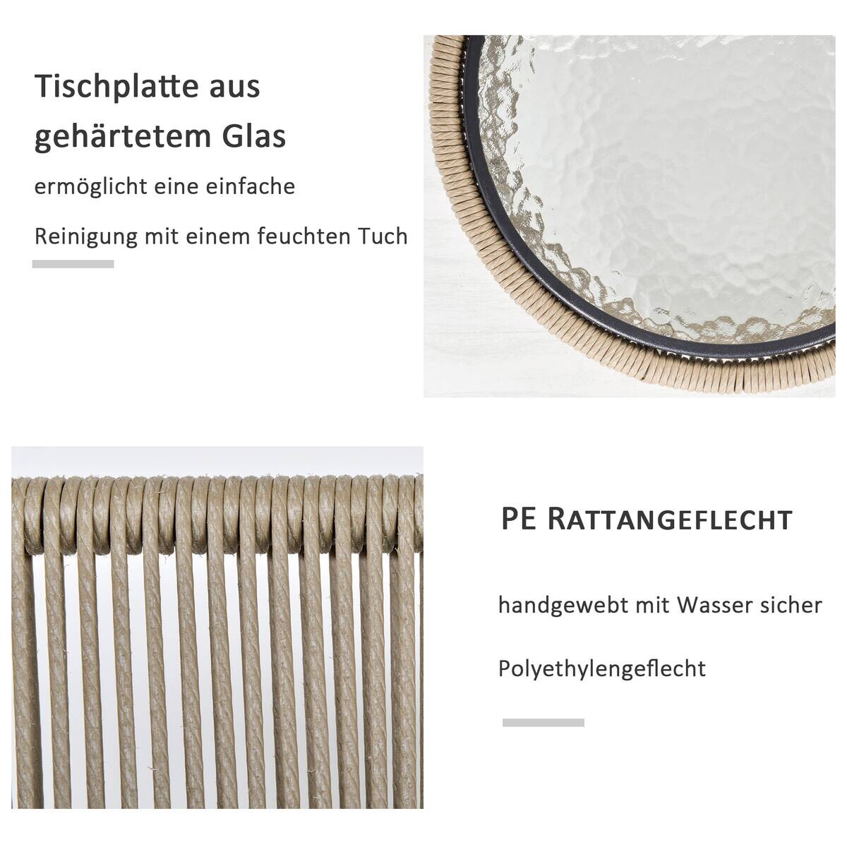 Outsunny Sitzgruppe grau Polyester B/H/L: ca. 60x60x67 cm