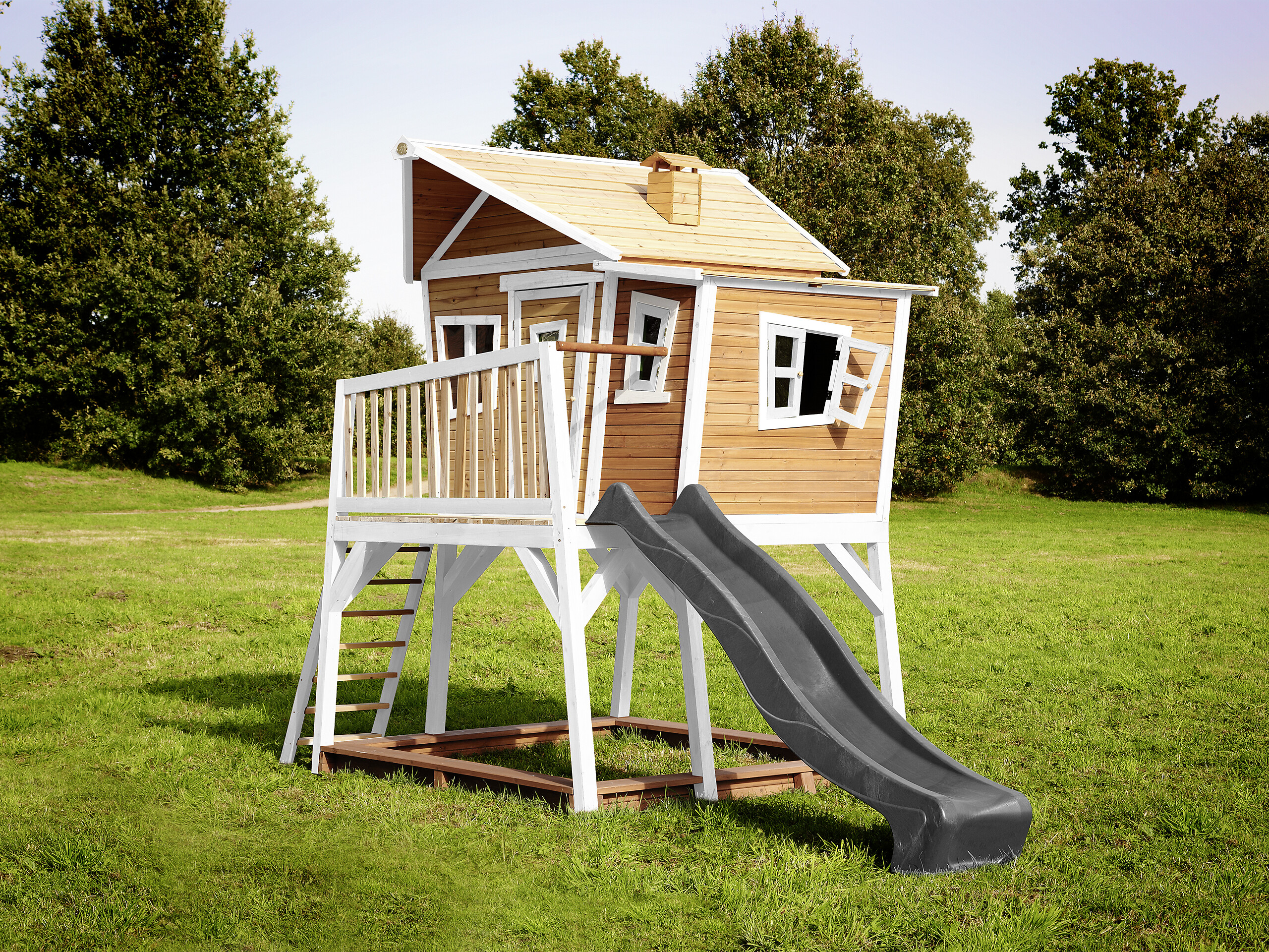 AXI Spielhaus Max braun B/H/L: ca. 432x288x193 cm