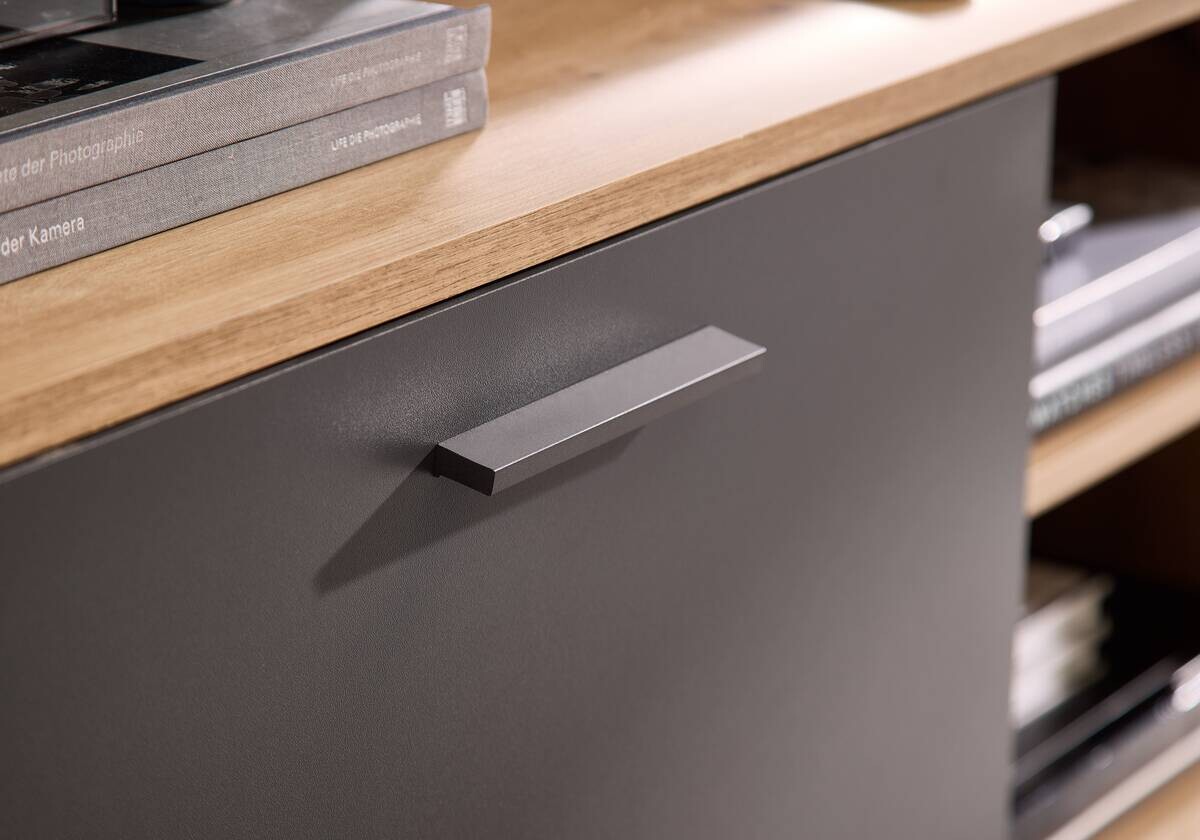 Wohnwand Heathrow Eiche Artisan Nachbildung anthrazit B/H/T: ca. 250x135x38 cm