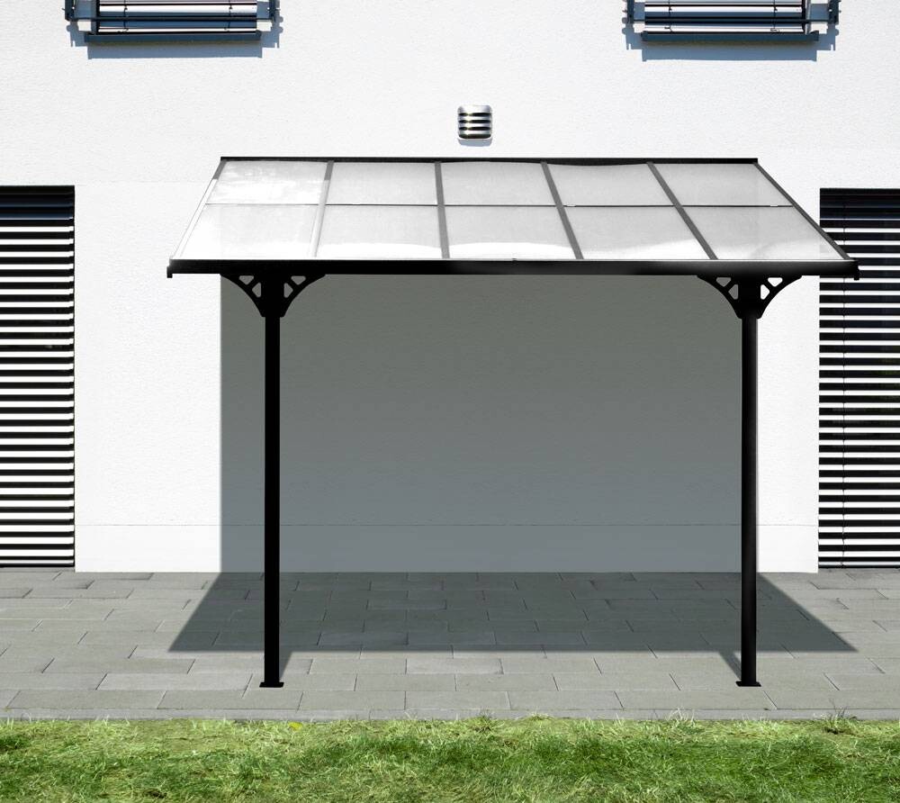 Westmann Terrassenüberdachung Bruce schwarz Aluminium B/H/T: ca. 313x270x300 cm
