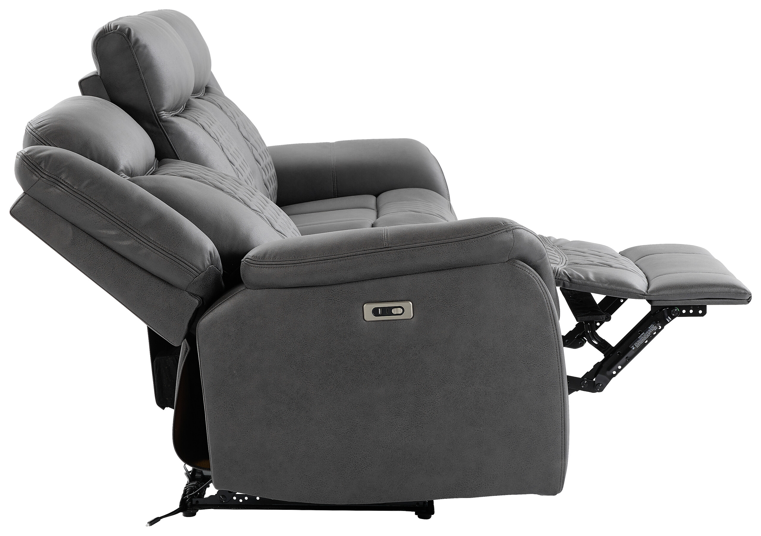 Sofa Pedro grau Microfaser B/H/T: ca. 220x108x94 cm