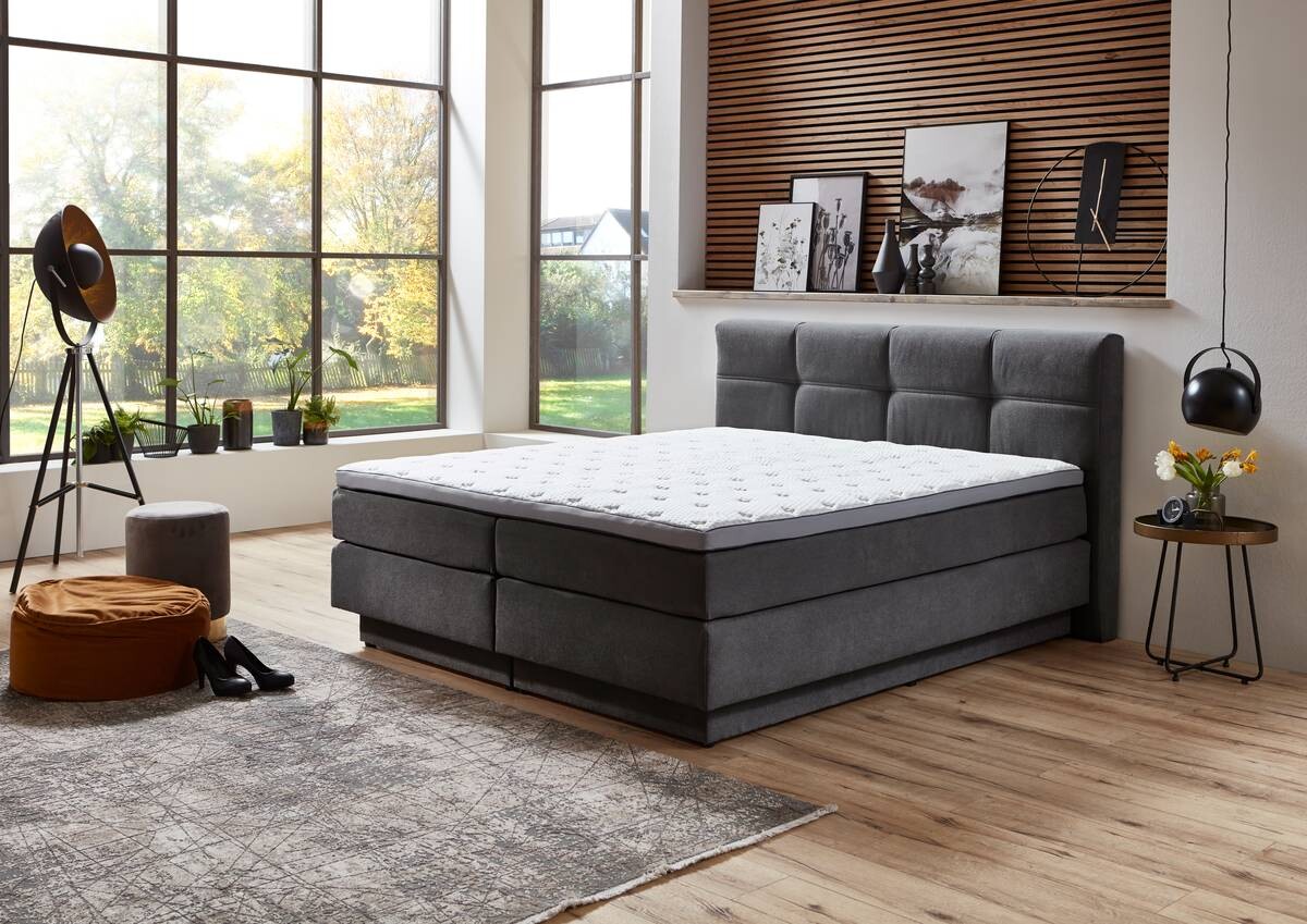 Boxspringbett Portage grau Liegefläche B/L: ca. 160x200 cm Boxspringbett Portage grau Liegefläche B/L: ca. 160x200 cm