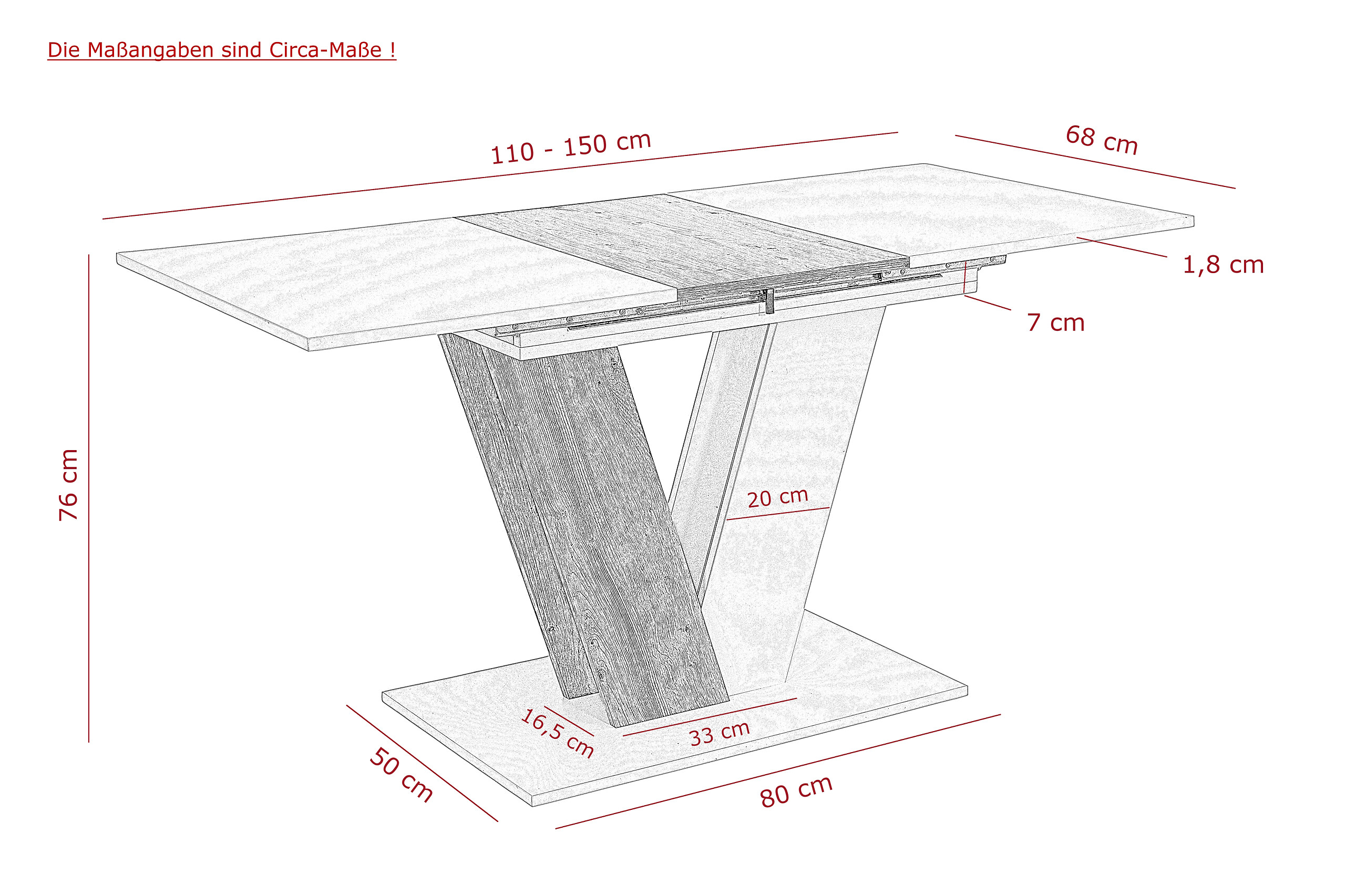 Esstisch Siena weiß Eiche B/H/T: ca. 150x76x70 cm