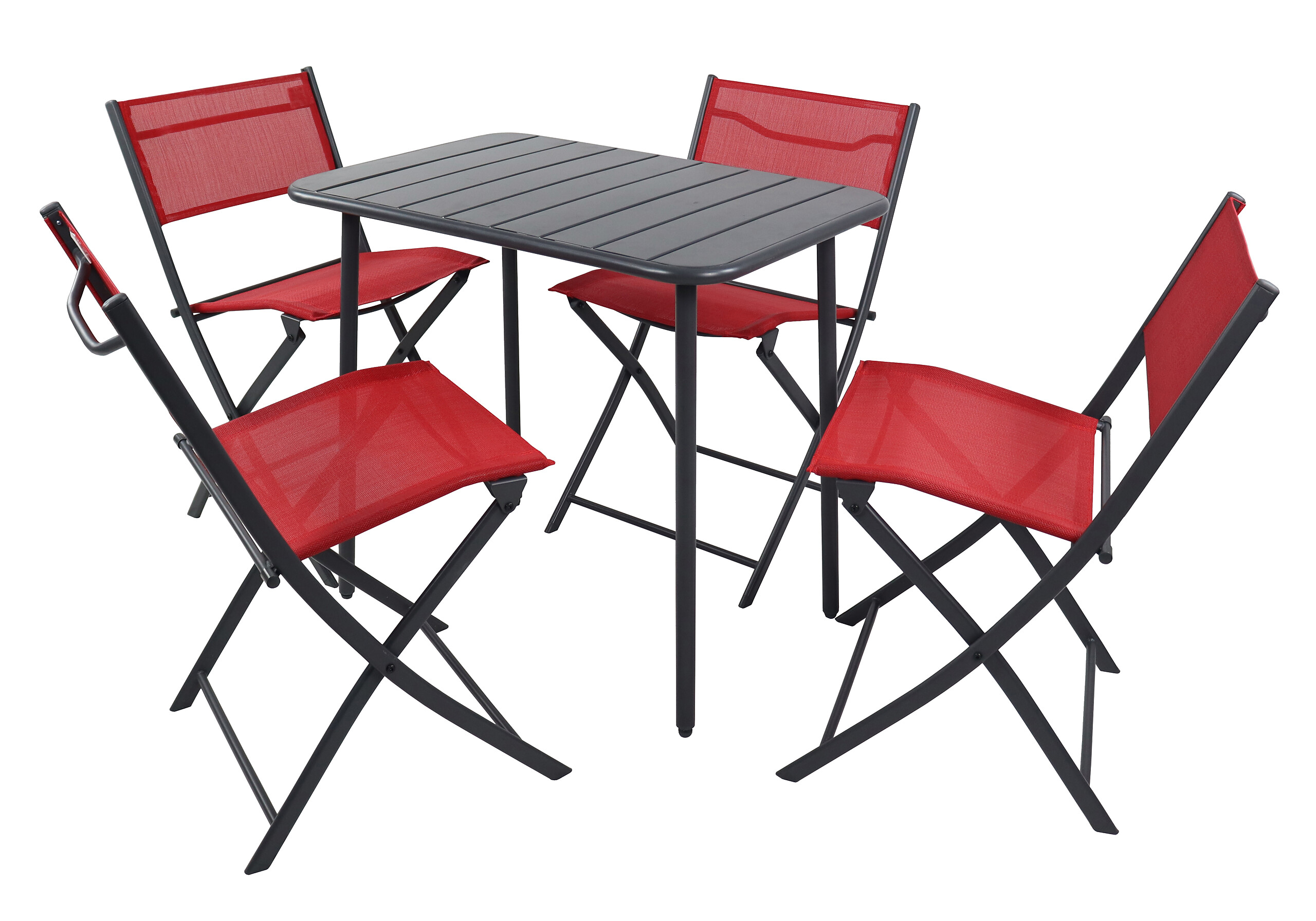 VCM Gartensitzgruppe Sumila rot Stahl B/H/L: ca. 80x72x55 cm