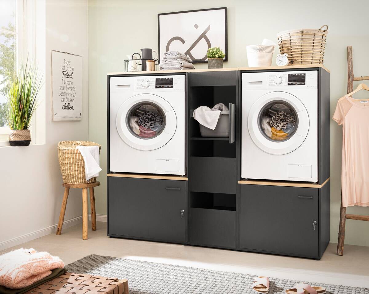 Unterschrank Solea anthrazit Eiche hell Nachbildung B/H/T: ca. 67,1x60x60 cm