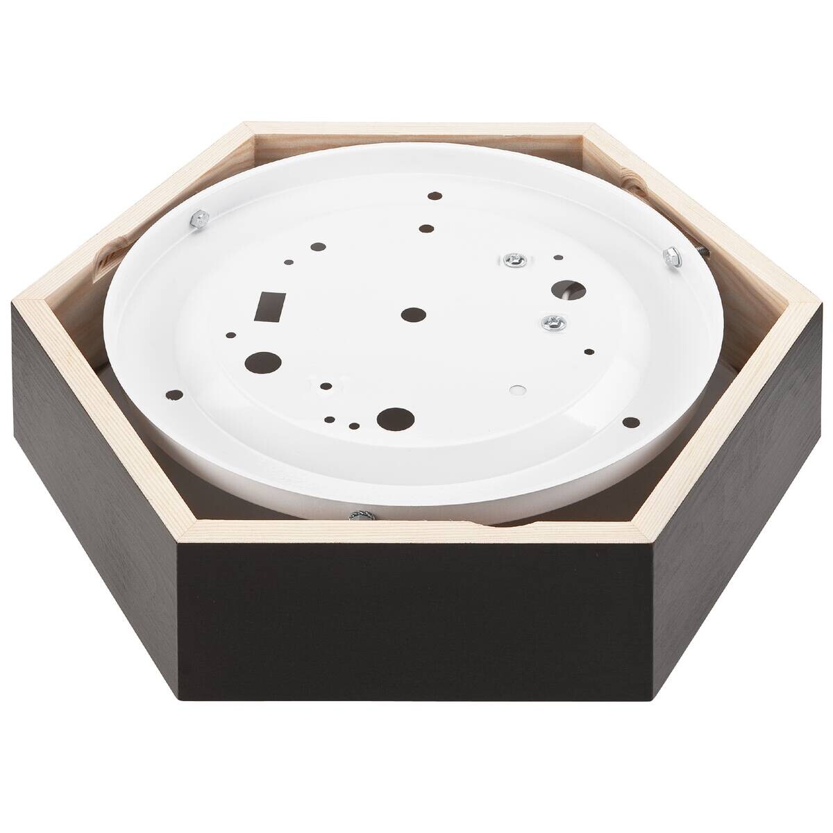 Lamkur Deckenleuchte dunkelbraun Glas Holz B/H/L: ca. 33x12x33 cm 1 Brennstellen