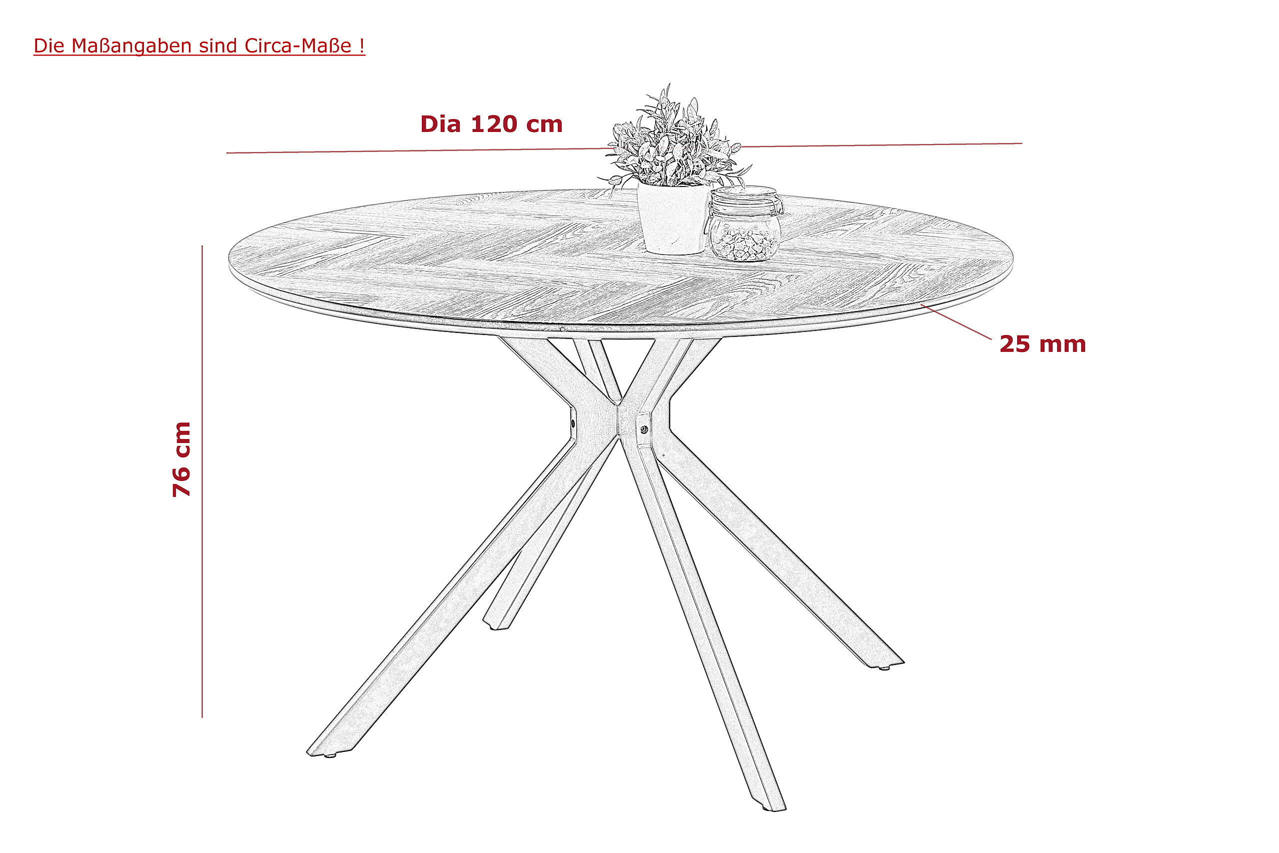 Esstisch Petra hellgrau schwarz B/H: ca. 120x76 cm
