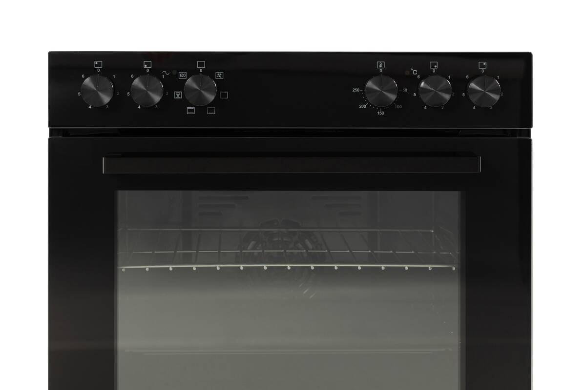 Mican Einbauherdset HSU73S schwarz Edelstahl B/H/T: ca. 59,5x59,5x57,5 cm