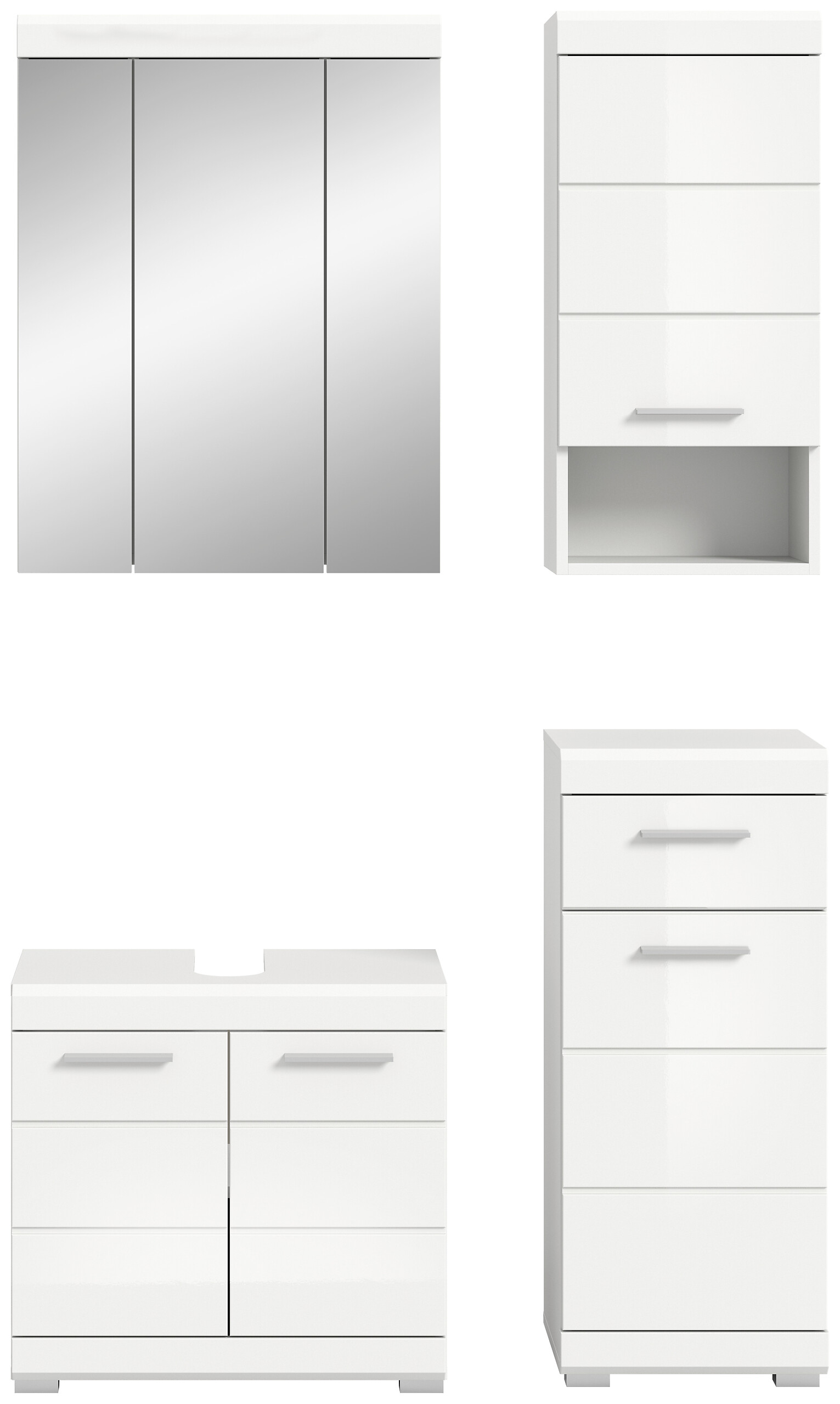 Badezimmer-Set Scout weiß weiß Hochglanz B/H/T: ca. 112x191x34 cm