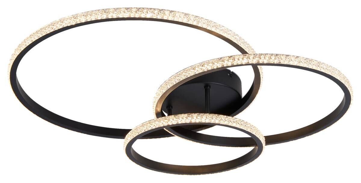 POCOline LED-Deckenleuchte Mica mattschwarz Metall Acryl B/H/L: ca. 50x12,5x77,5 cm