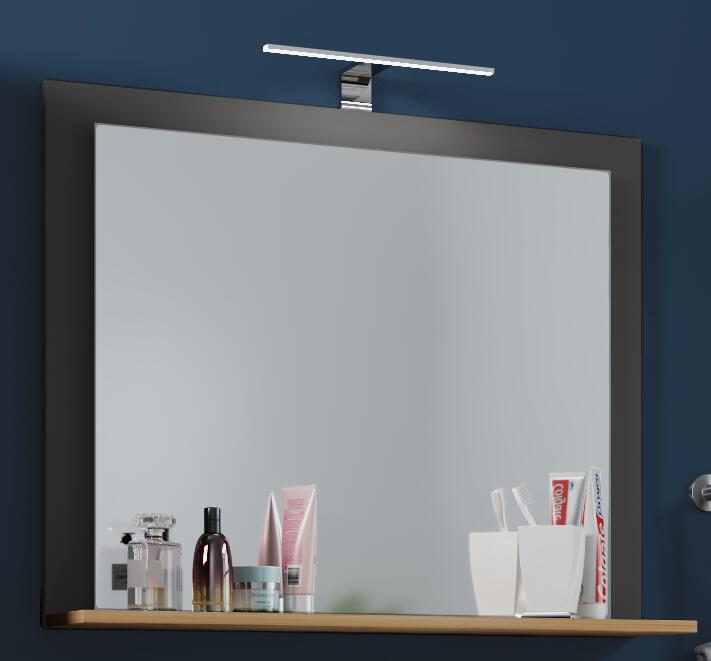 VCM Möbel Wandspiegel Lendas anthrazit Eiche Honig Nachbildung Holzwerkstoff B/H/T: ca. 60x65x17 cm