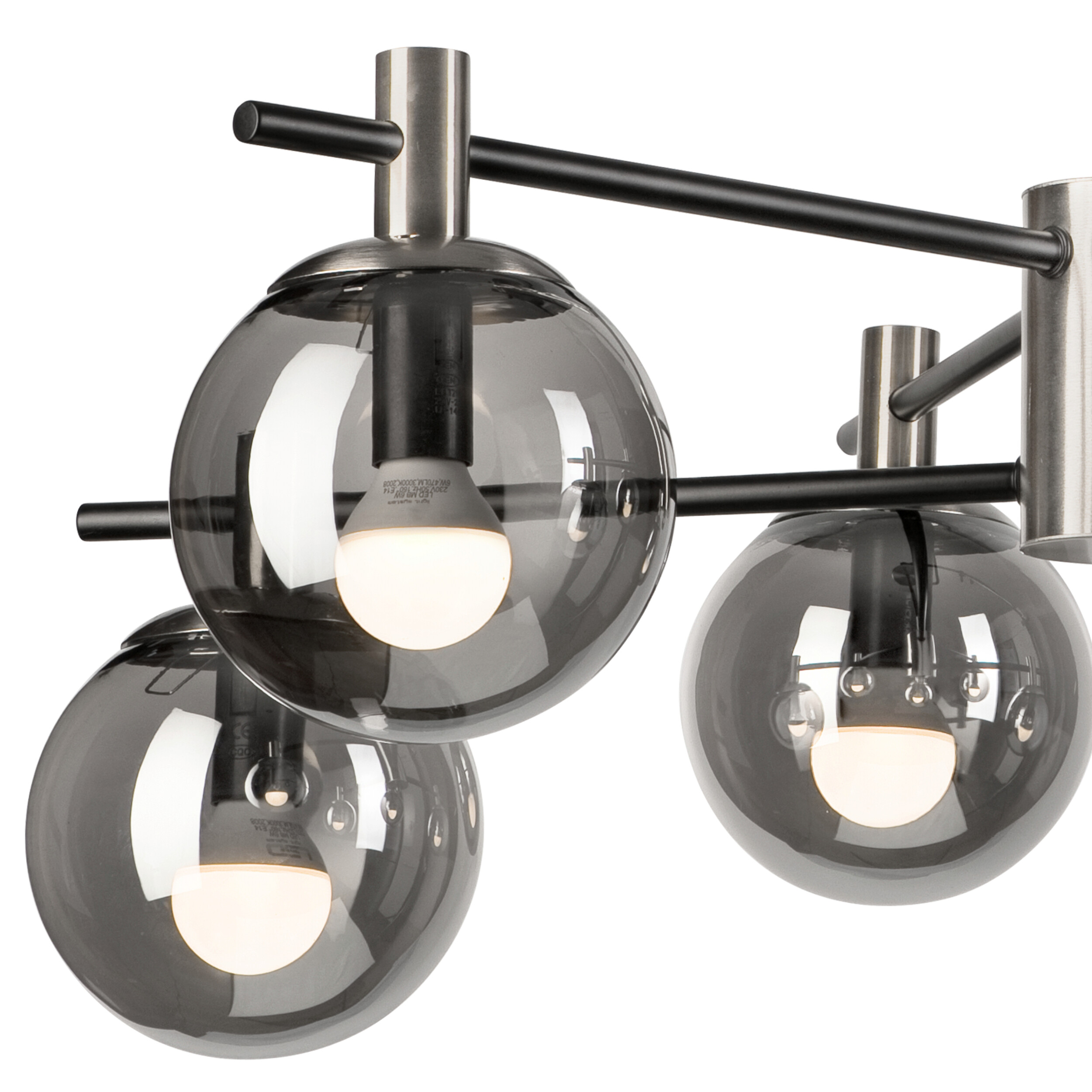 Lamkur Deckenleuchte Lilou Chrom Glas Stahl B/H/L: ca. 54x53x54 cm E14 6 Brennstellen