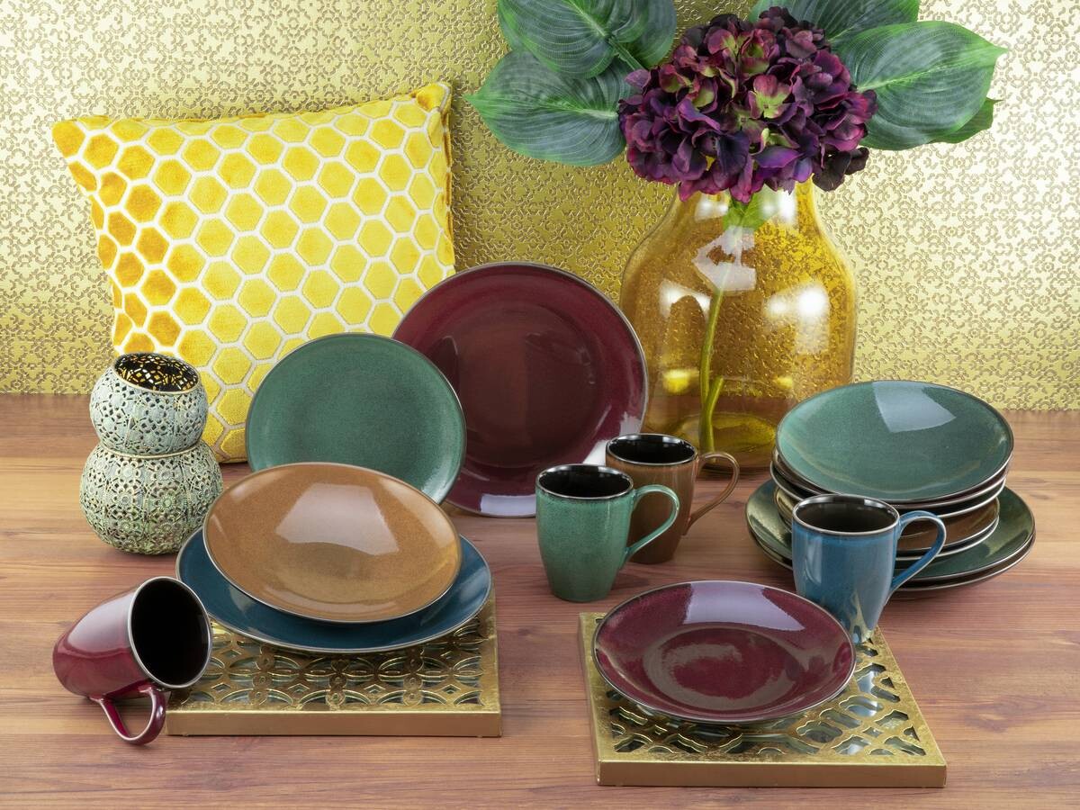 CreaTable Kombiservice Marrakesch multicolor Steinzeug 16 tlg.