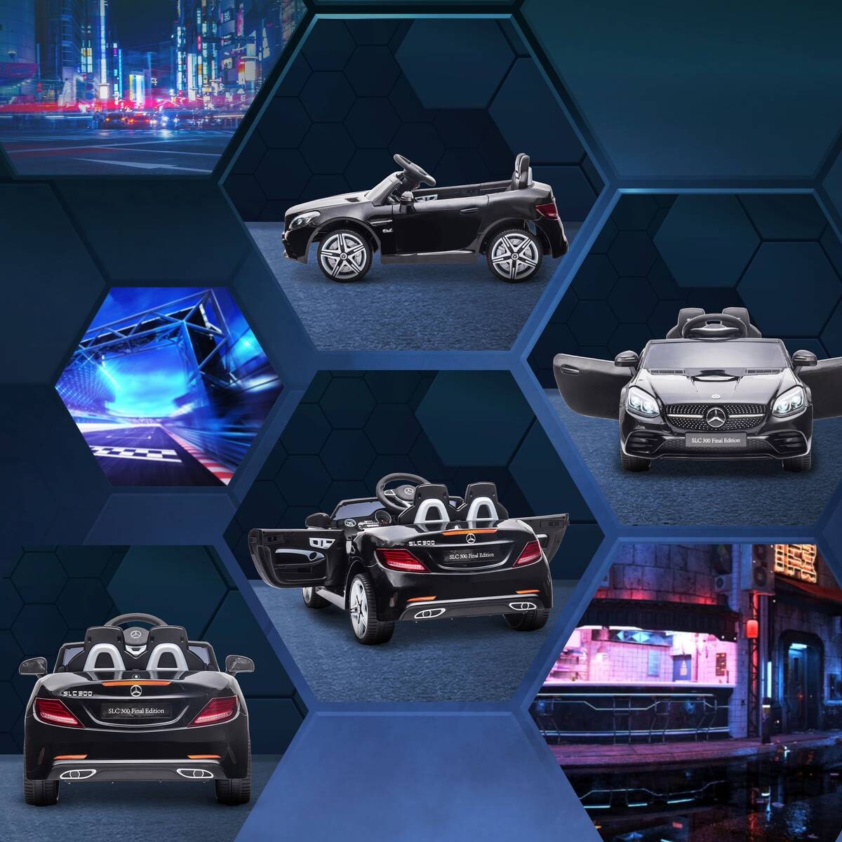 AIYAPLAY Kinder-Elektroauto schwarz B/H/L: ca. 62,5x44x107 cm