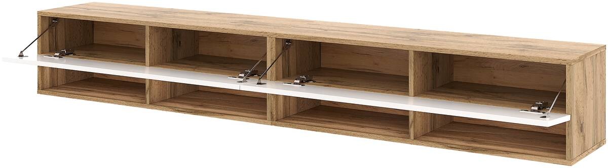 TV-Lowboard TV LOWBOARD DERBY 200 Eiche Wotan Nachbildung weiß glänzend B/H/T: ca. 200x32,5x31,5 cm