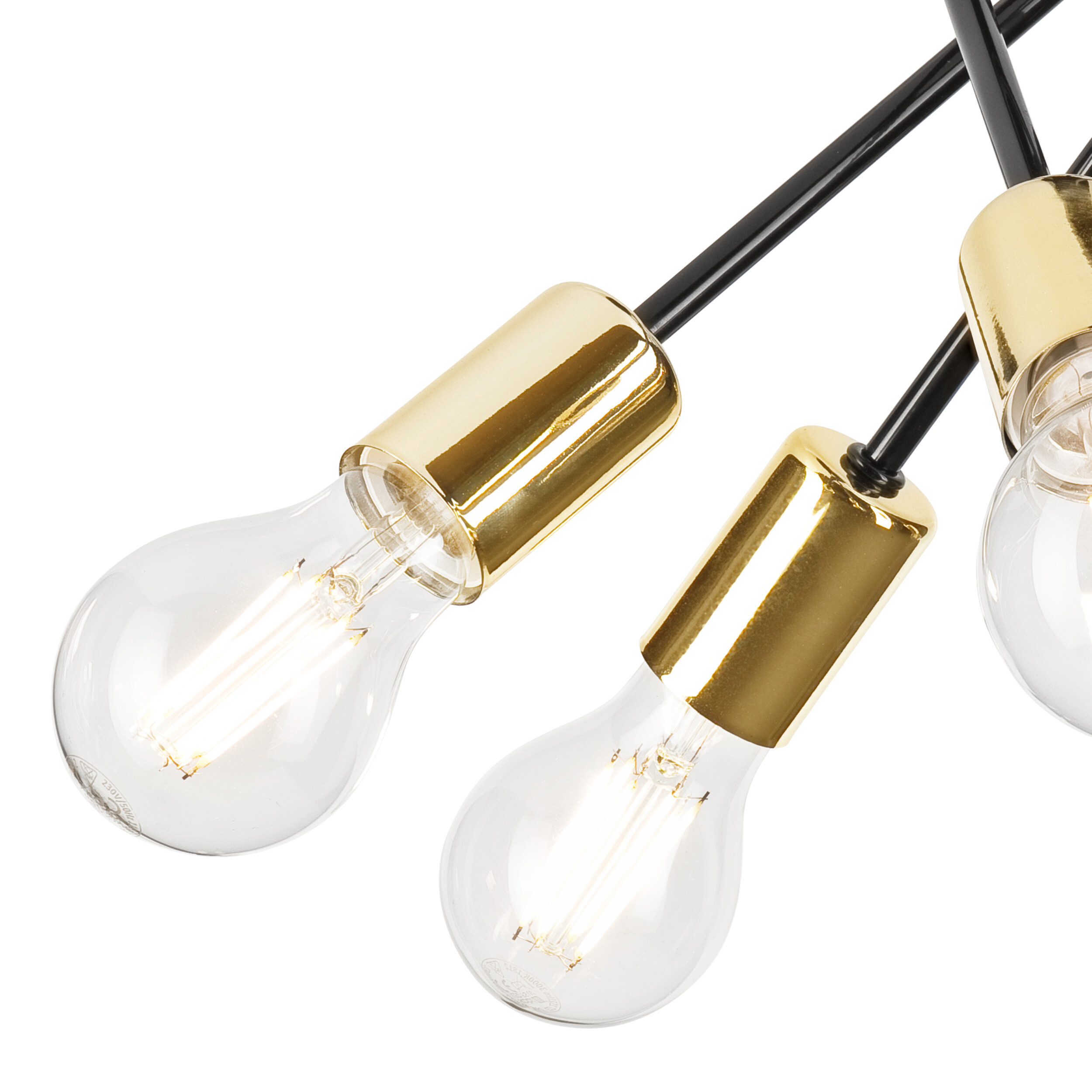 Lamkur Deckenleuchte gold Stahl B/H/L: ca. 36x34x36 cm E27 5 Brennstellen