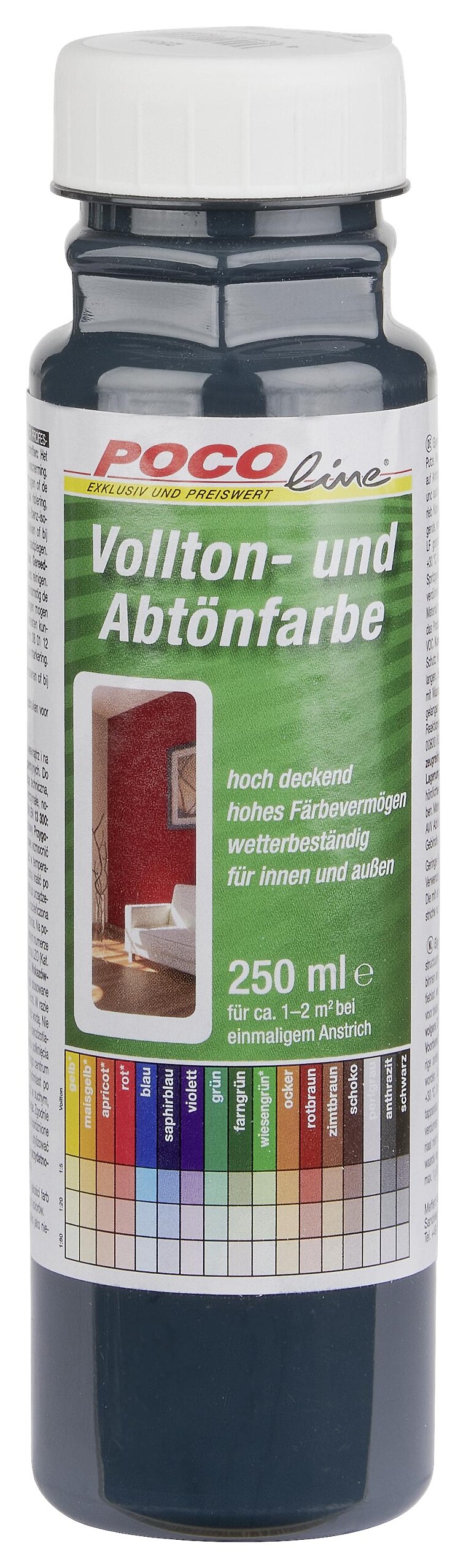 POCOline Vollton- und Abtönfarbe anthrazit ca. 0,25 l