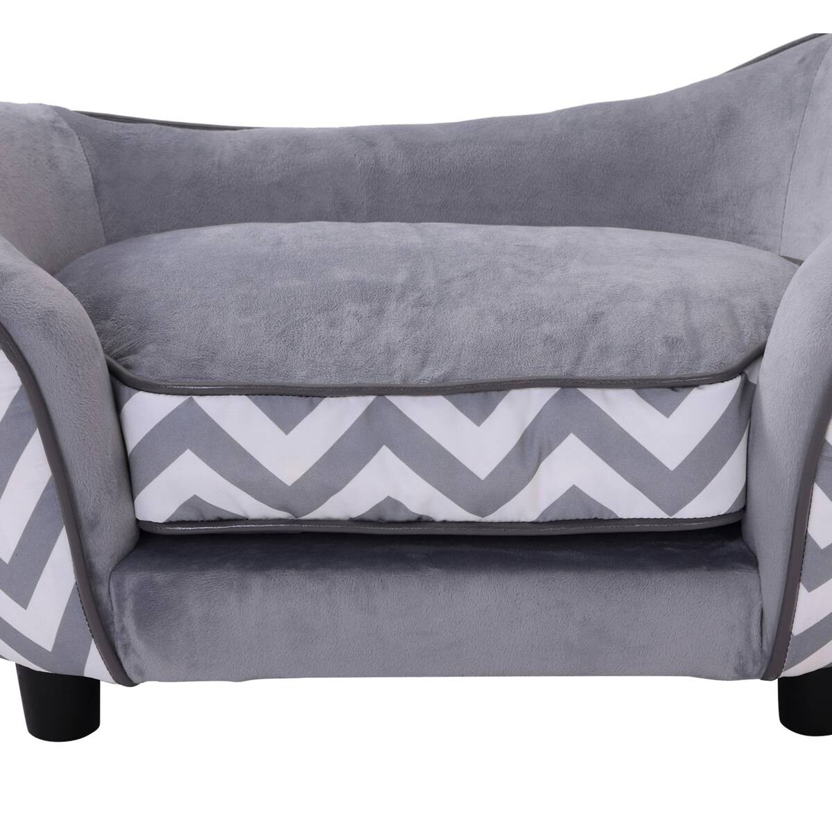 PawHut Hundebett grau Holz B/H/L: ca. 41x33,5x67 cm