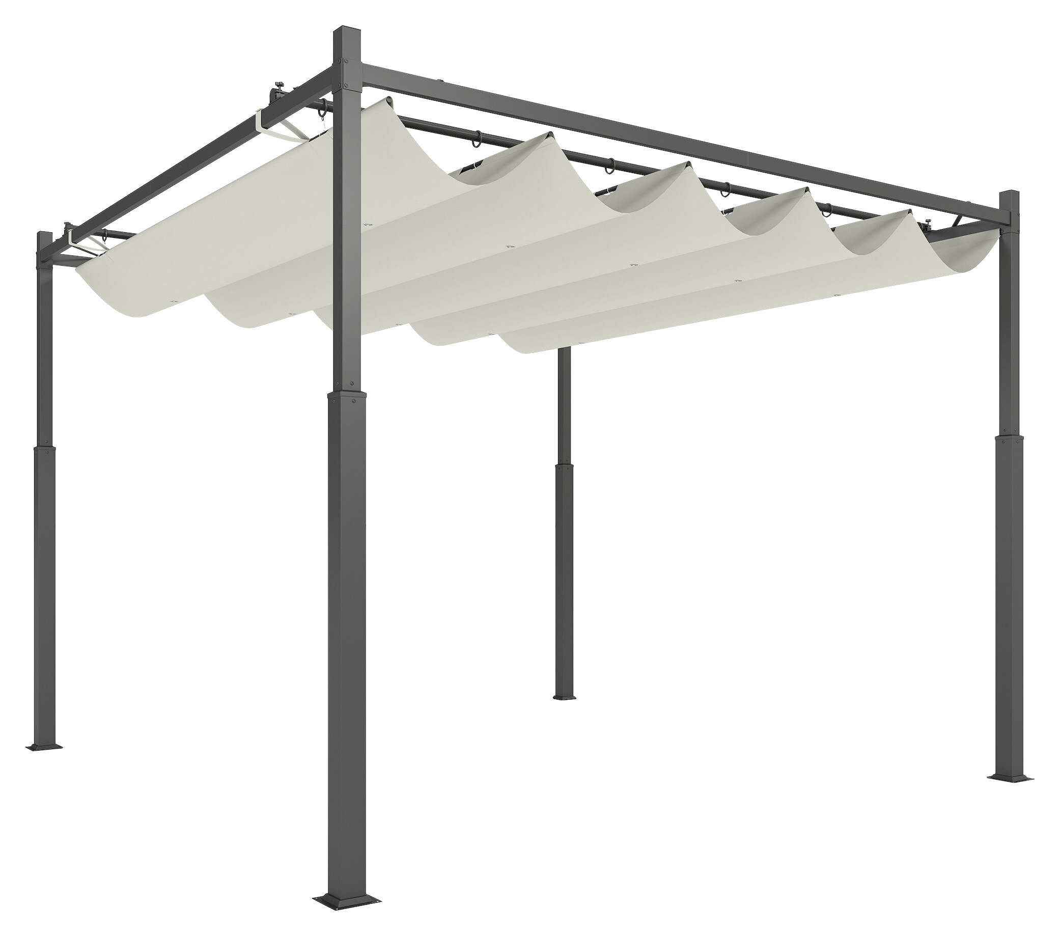 Outsunny Pergola cremeweiß Metall B/H/L: ca. 298x230x298 cm