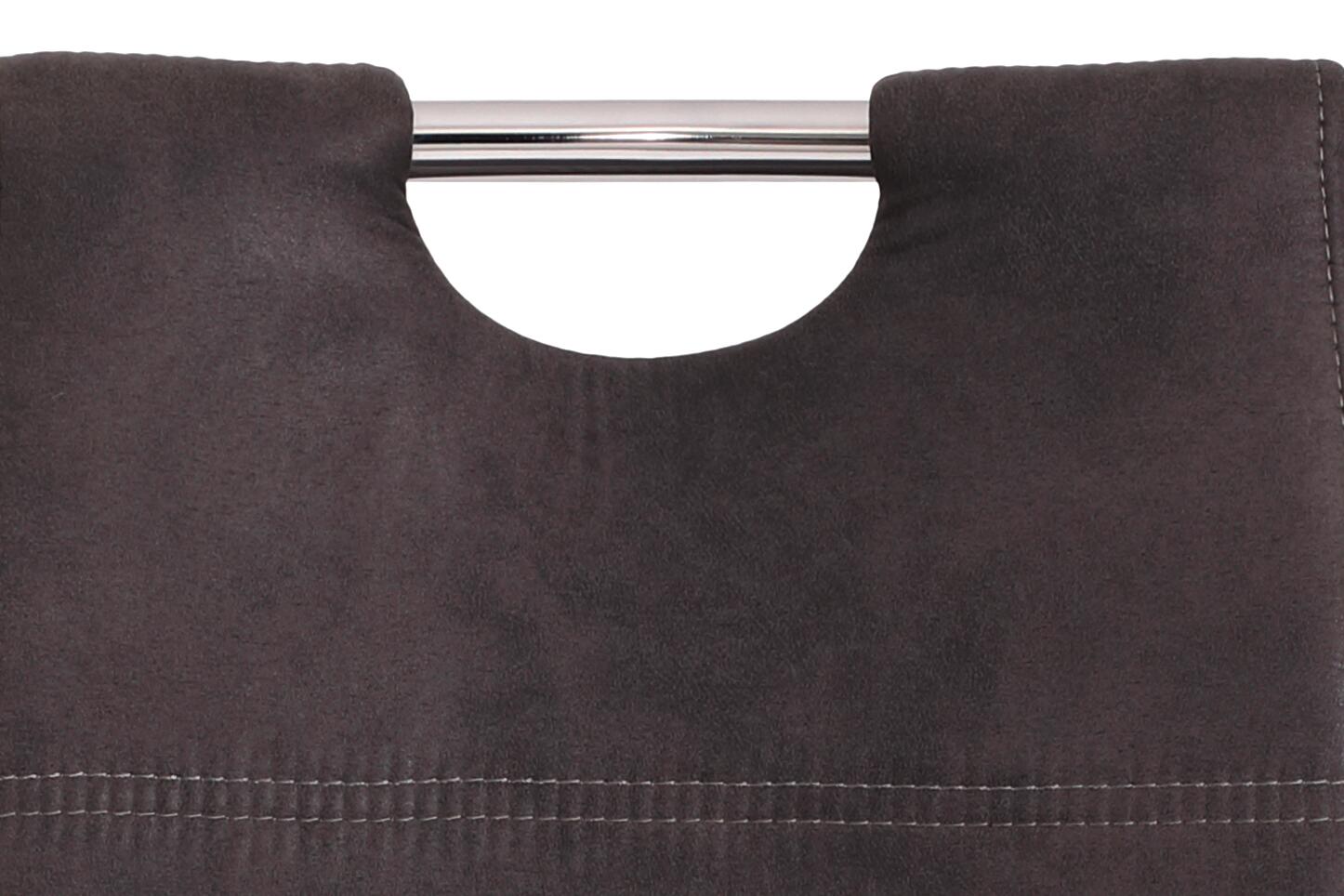 Stuhl Susi 2er Set anthrazit Vintage Microfaser B/H/T: ca. 44x98x61 cm