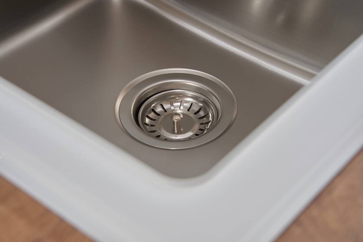 Respekta Einbauspüle New York 86 x 50 W weiß Glas Edelstahl B/H/T: ca. 86x21x50 cm