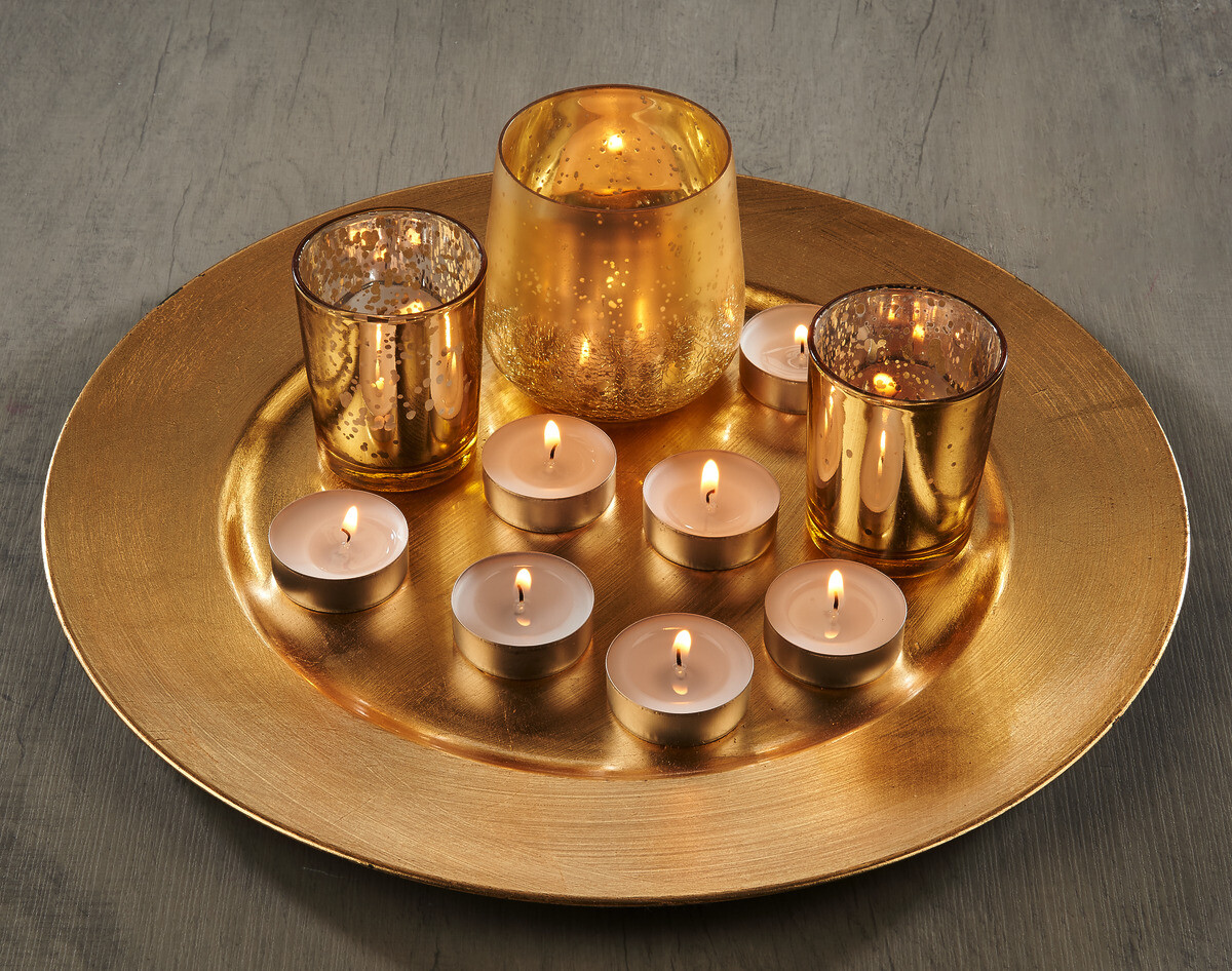 POCOline Teelichte weiß B/H/L: ca. 19x2,7x19 cm