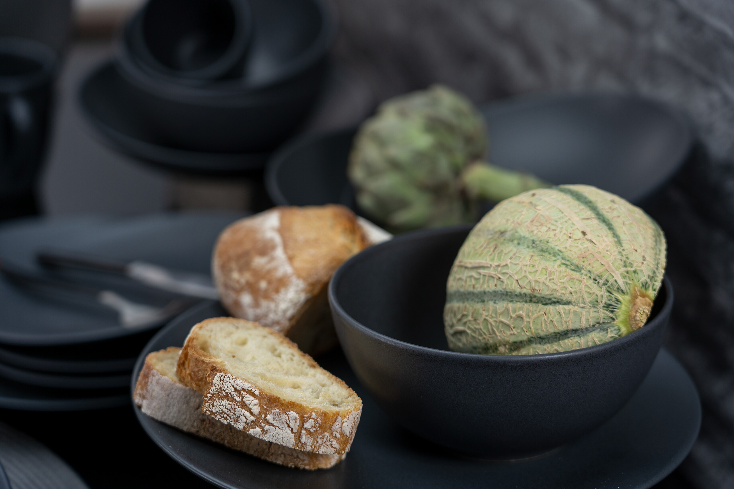 CreaTable Kombiservice Soft Touch schwarz Stein 20 tlg.