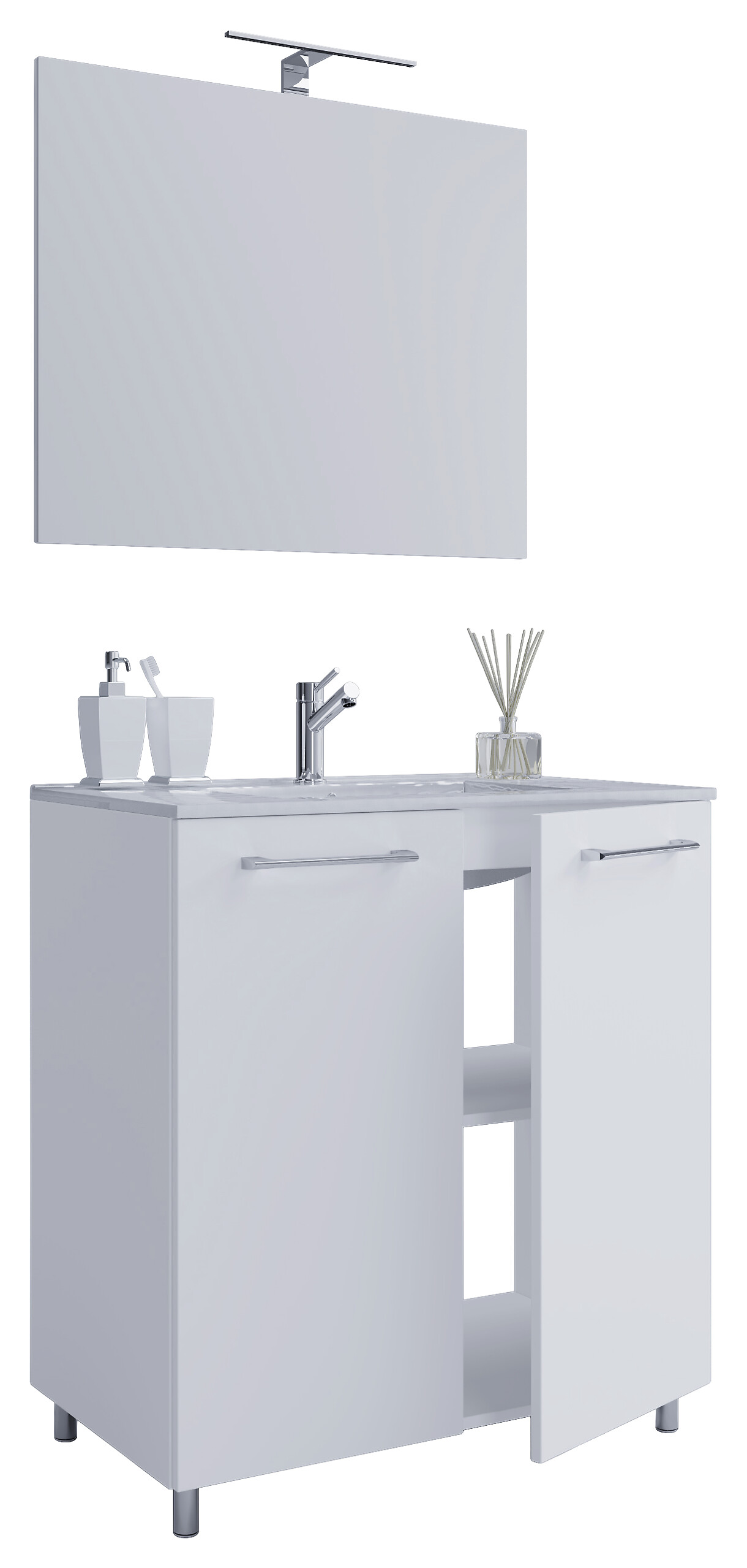 Waschplatz 3tlg-Gilos weiß B/H/T: ca. 60x86x46 cm