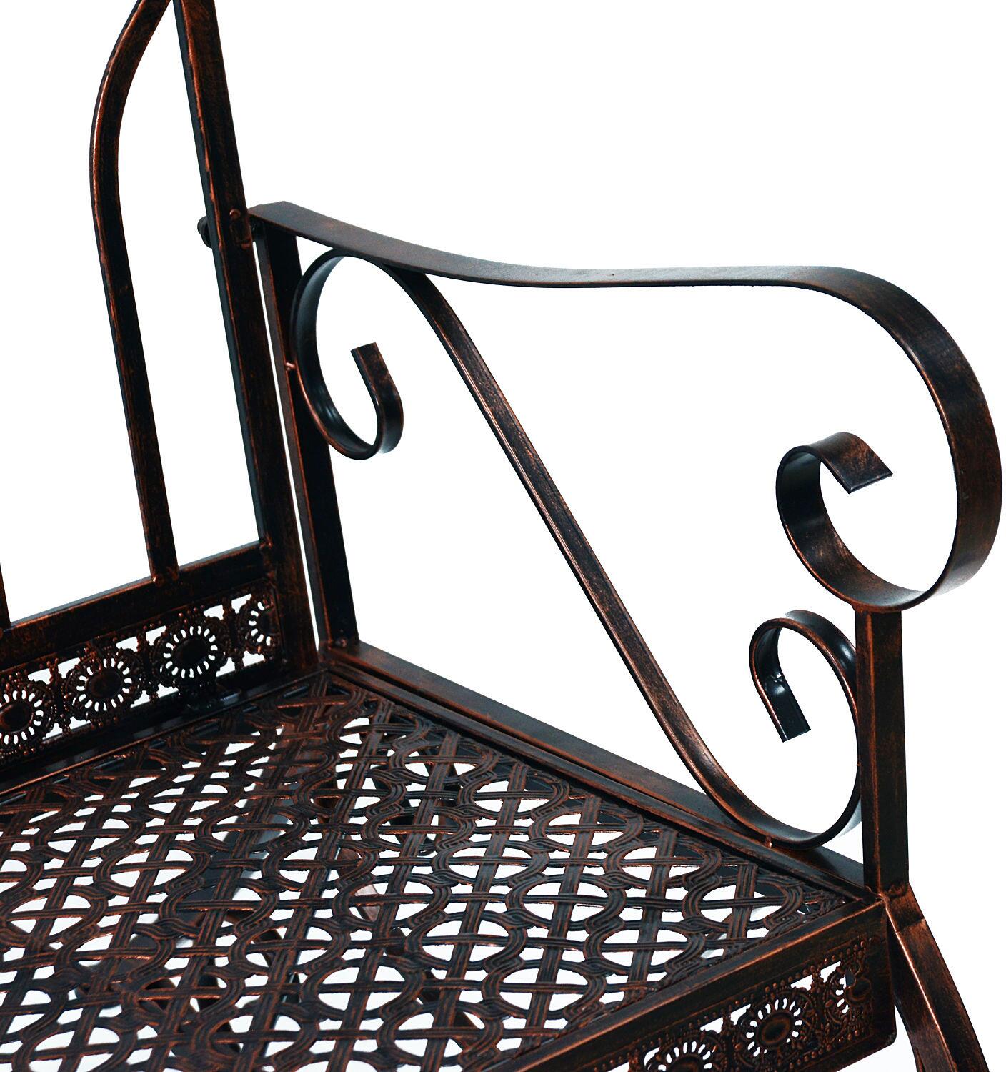 Outsunny Schaukelstuhl bronze Metall B/H/T: ca. 59x96x73 cm