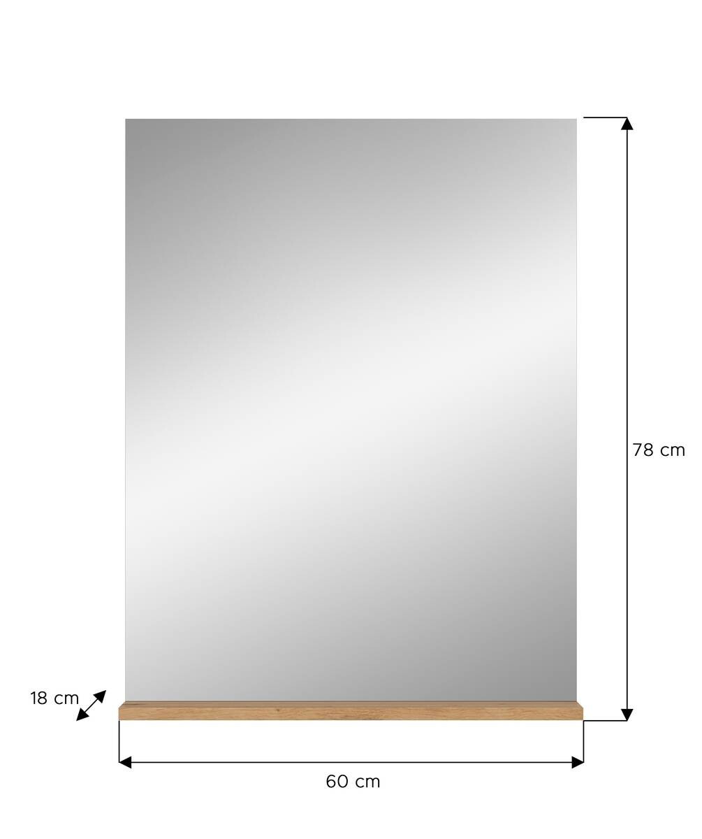 Badspiegel Scout Eiche Artisan Nachbildung salbei Nachbildung B/H/T: ca. 60x79x18 cm