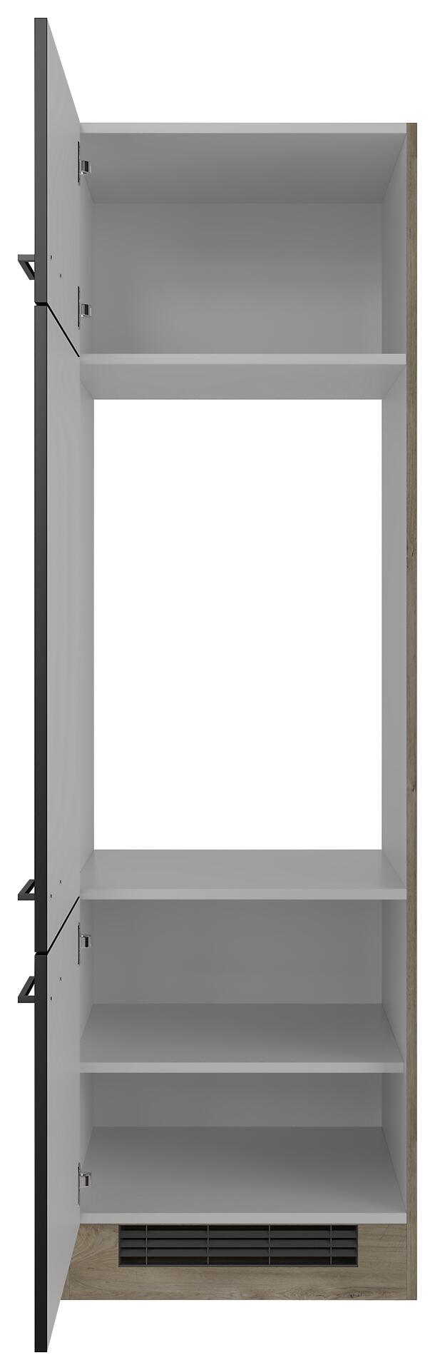 Kühlumbauschrank Capri schwarz matt B/H/T: ca. 60x200x57 cm