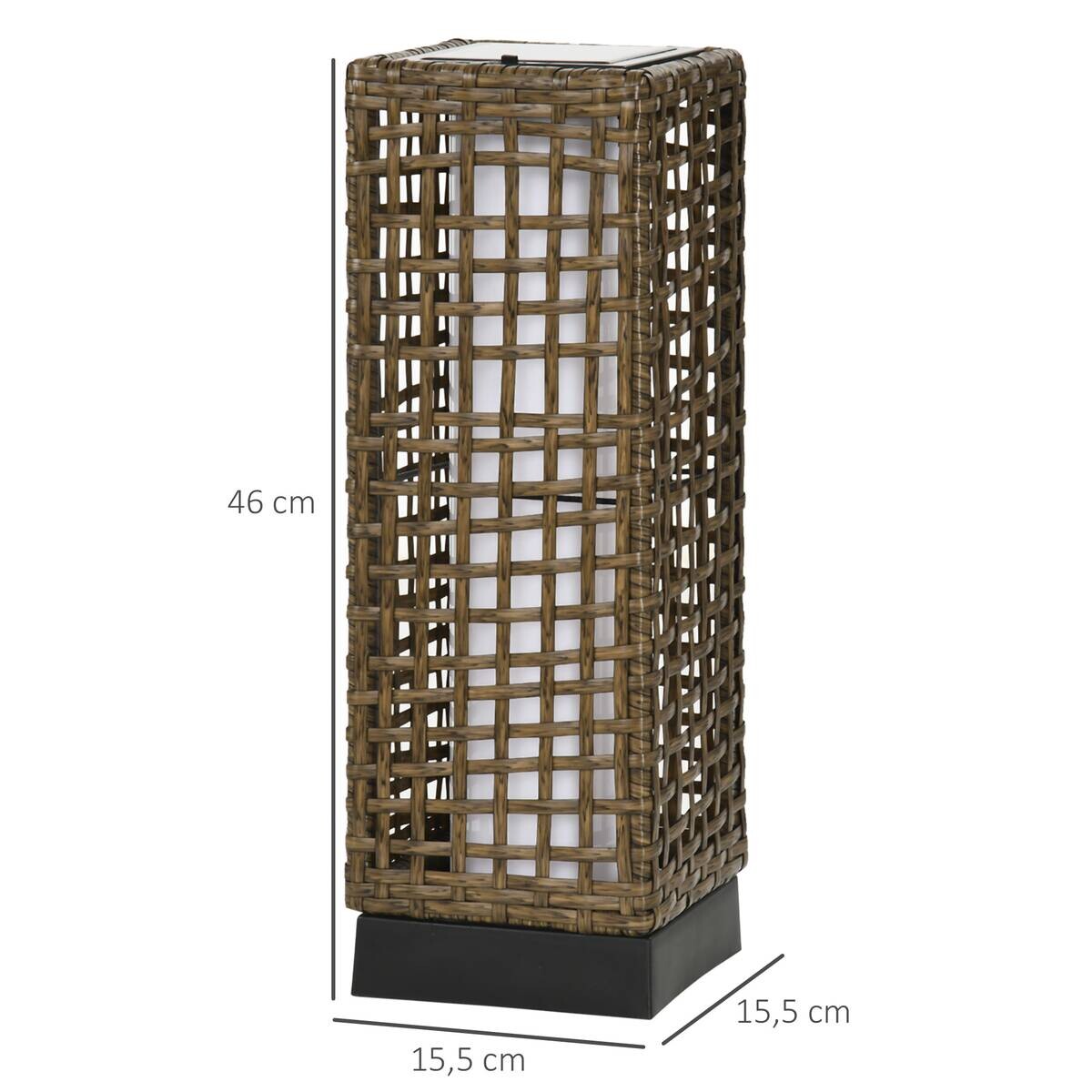 Solarleuchte sand Polyrattan Edelstahl Polypropylen B/H/L: ca. 15,5x15,5x46 cm