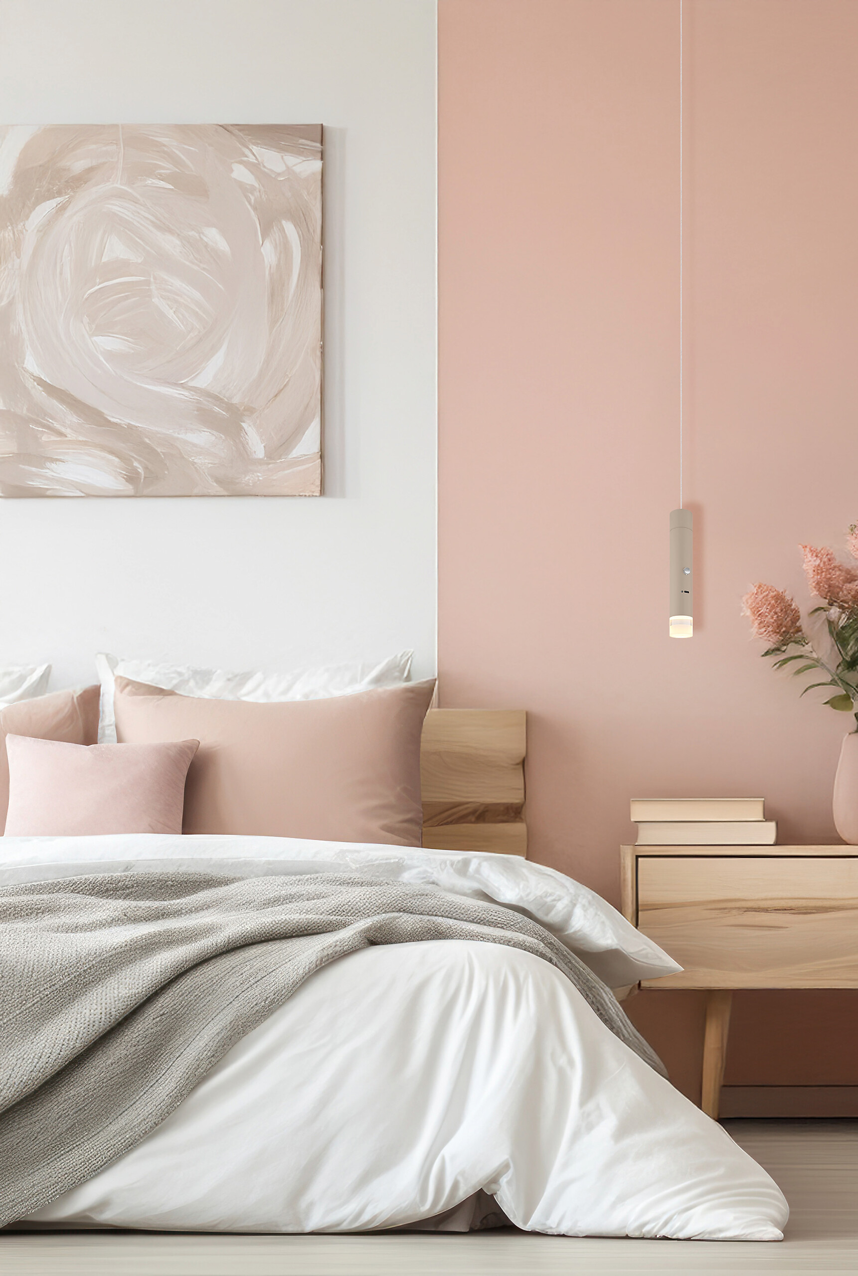 GLOBO LED-Hängeleuchte klar sand Metall Acryl H/D: ca. 120x3,8 cm 1.0 Brennstellen