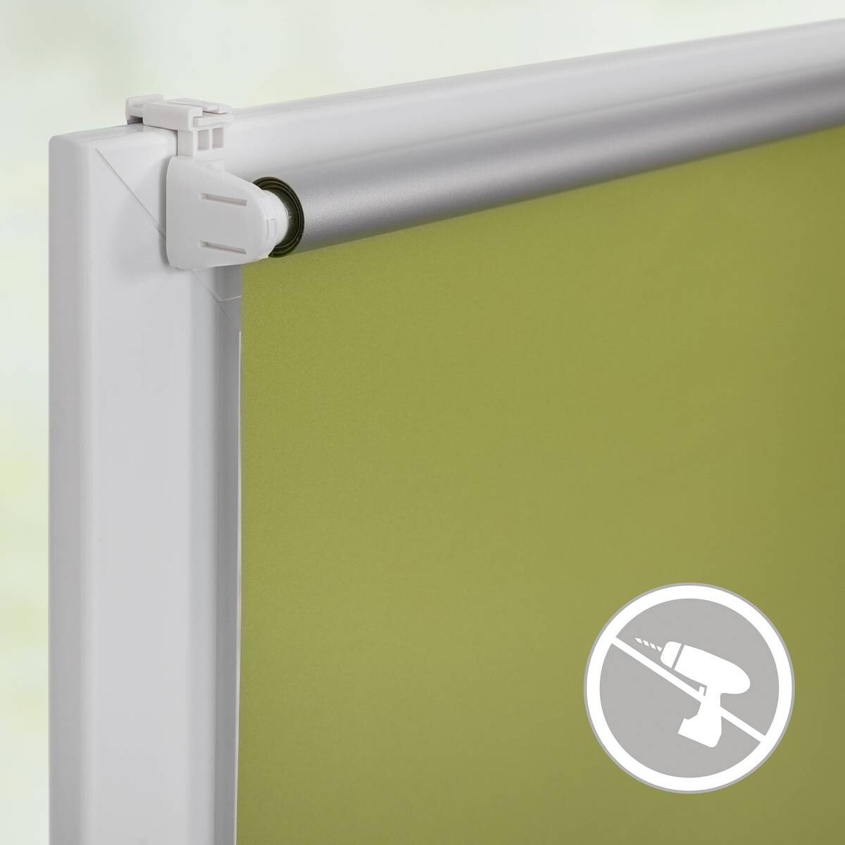 LICHTBLICK Thermo Klebe-/Klemmrollo Verdunklungsqualität grün B/L: ca. 45x150 cm