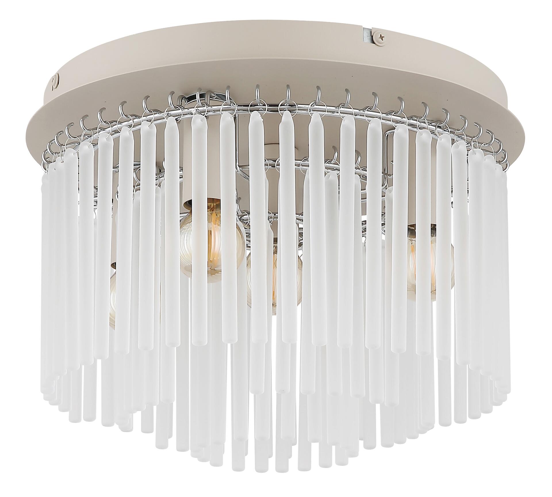 GLOBO Deckenleuchte sand Metall Glas B/H: ca. 32x23 cm E14 5 Brennstellen