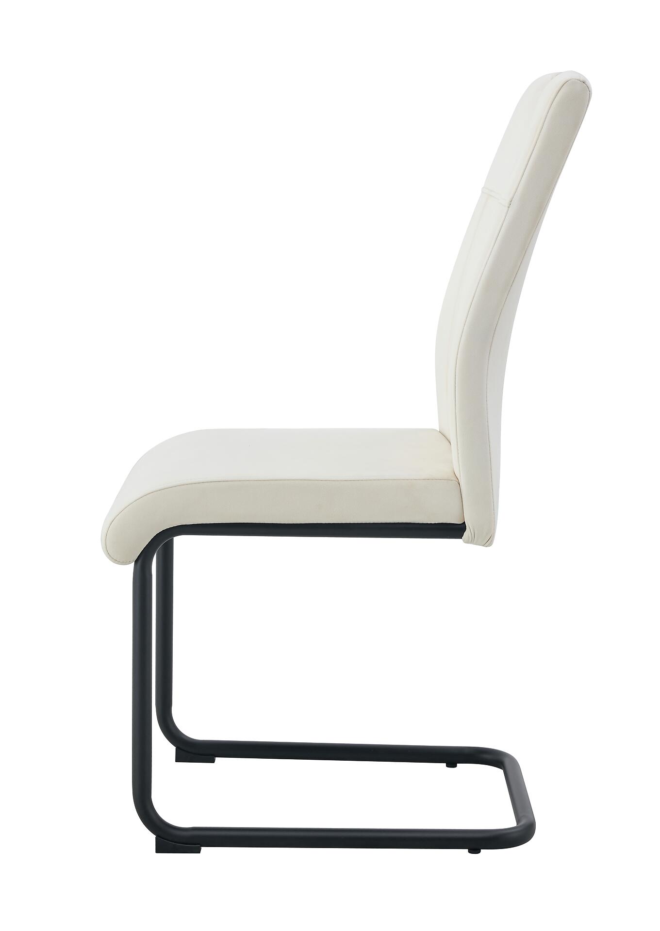 Schwingstuhl LISA, 2er Set creme Webstoff B/H/T: ca. 43x98x61 cm