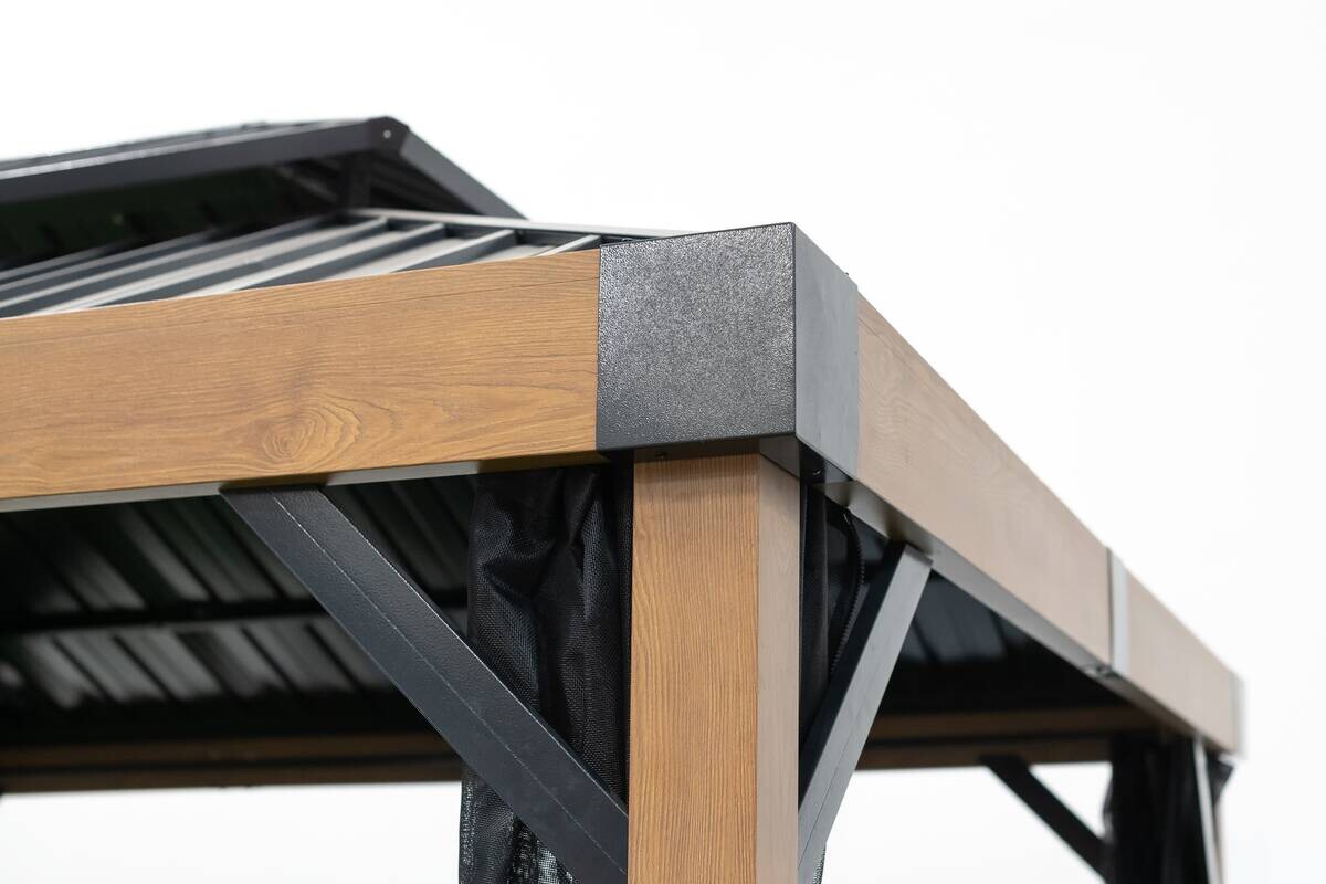 Sojag Pavillon Fontana braun Aluminium B/H/L: ca. 364,3x310x298 cm